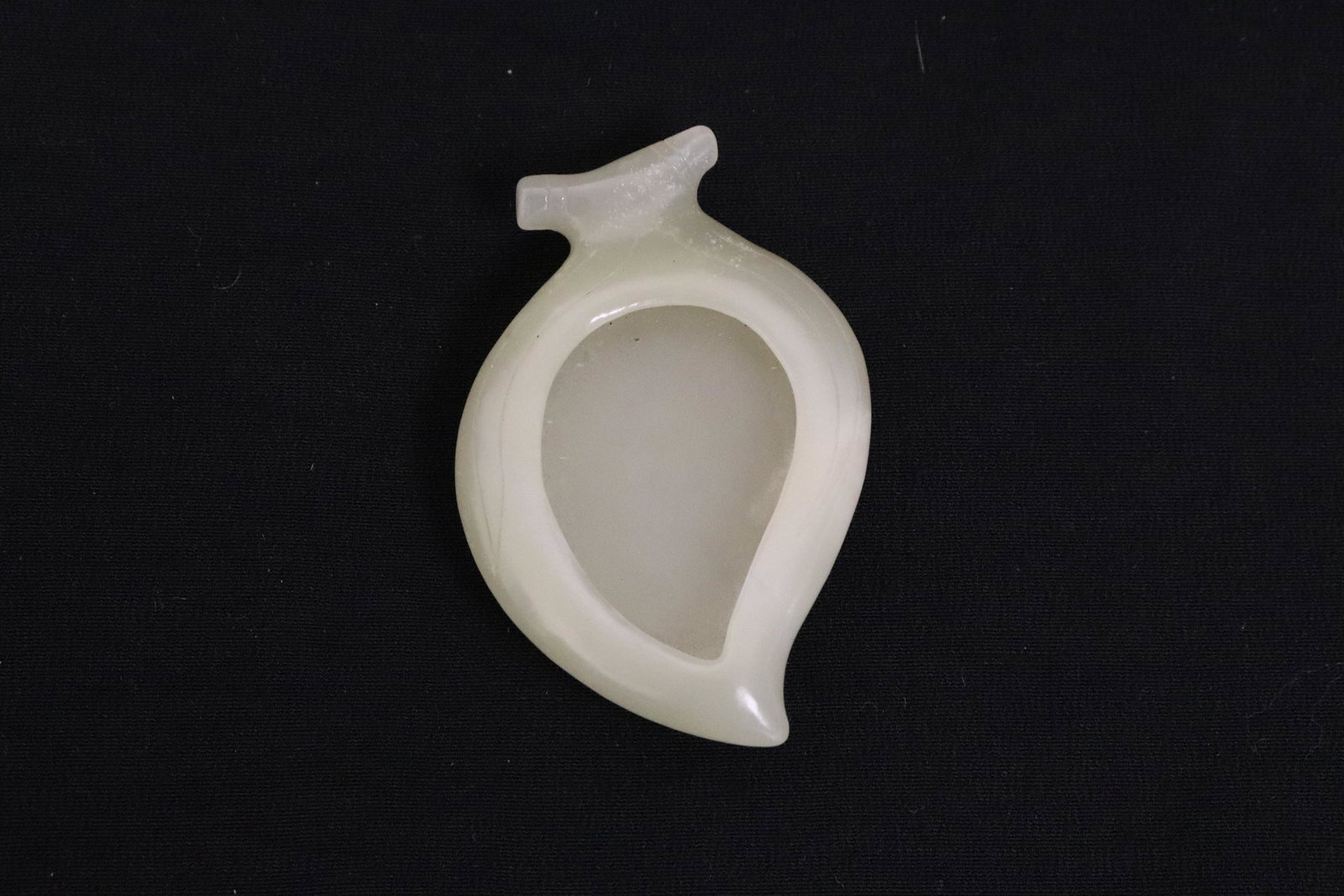 Small light celadon jade carved brush wash: Small light celadon jade carved brush wash, 0.5"x2.8"x2"