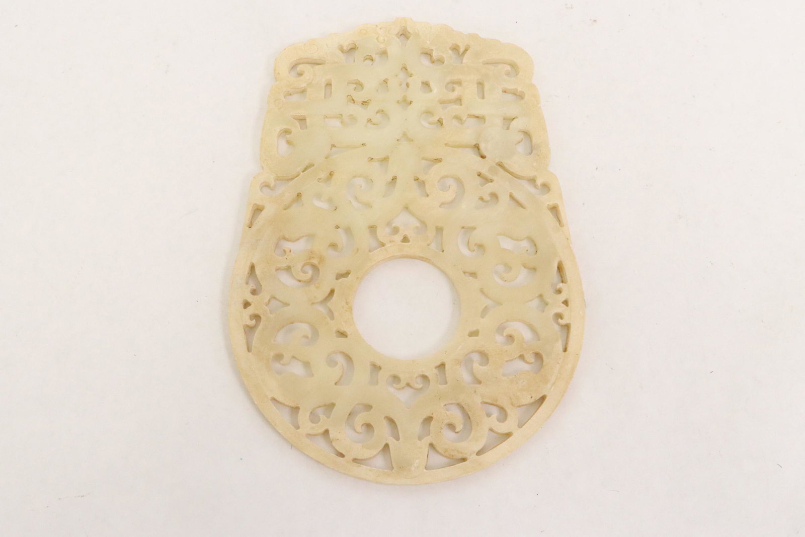 Large jade like stone carved plaque (1 of 7)