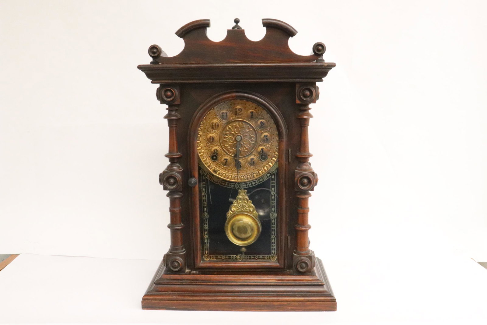 vintage keywind table clock with bell chime (1 of 8)