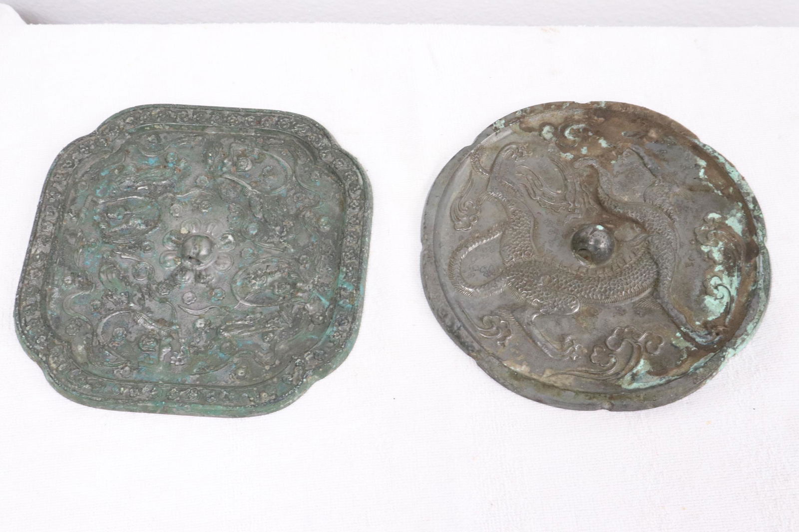 2 Chinese bronze mirrors (1 of 10)