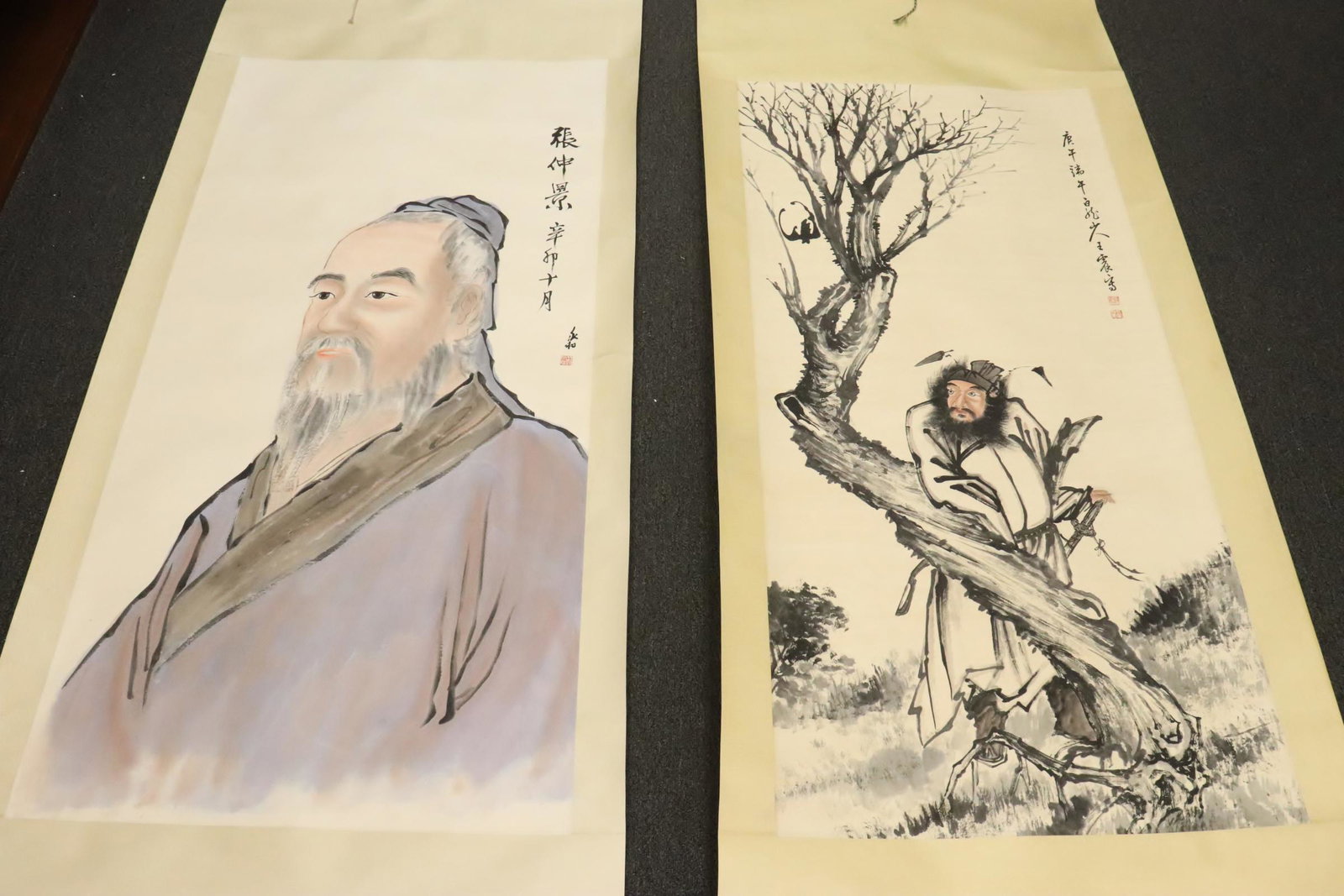2 Chinese watercolor scrolls (1 of 11)