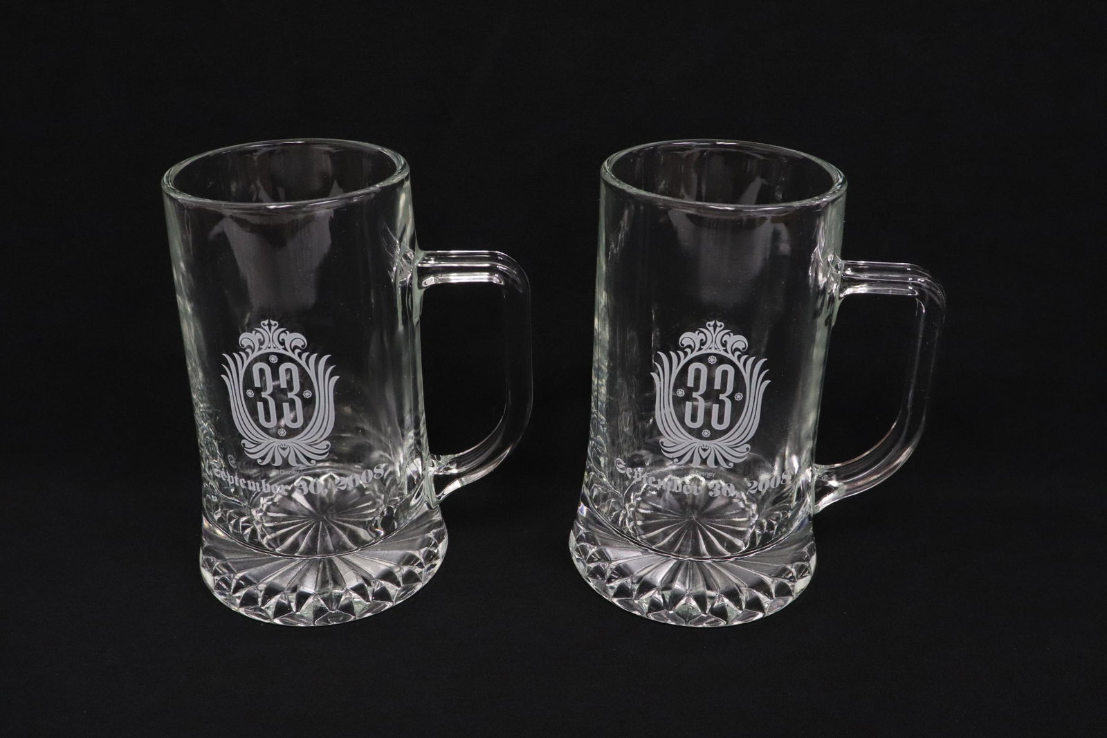 2 club 33 glass beer mugs with club 33 logo (1 of 6)
