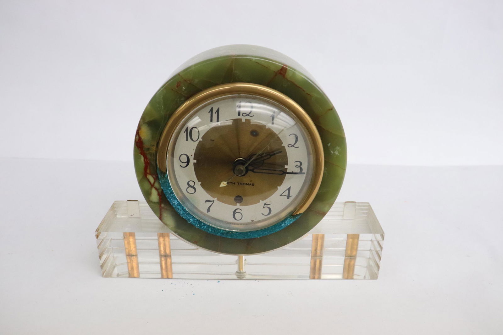 onyx carved electric clock by Seth Thomas (1 of 7)