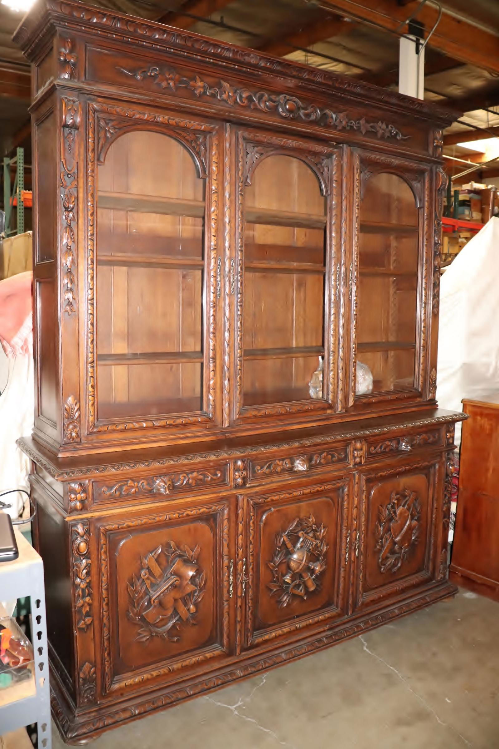 Large 19th c. Italian walnut carved sideboard (1 of 13)
