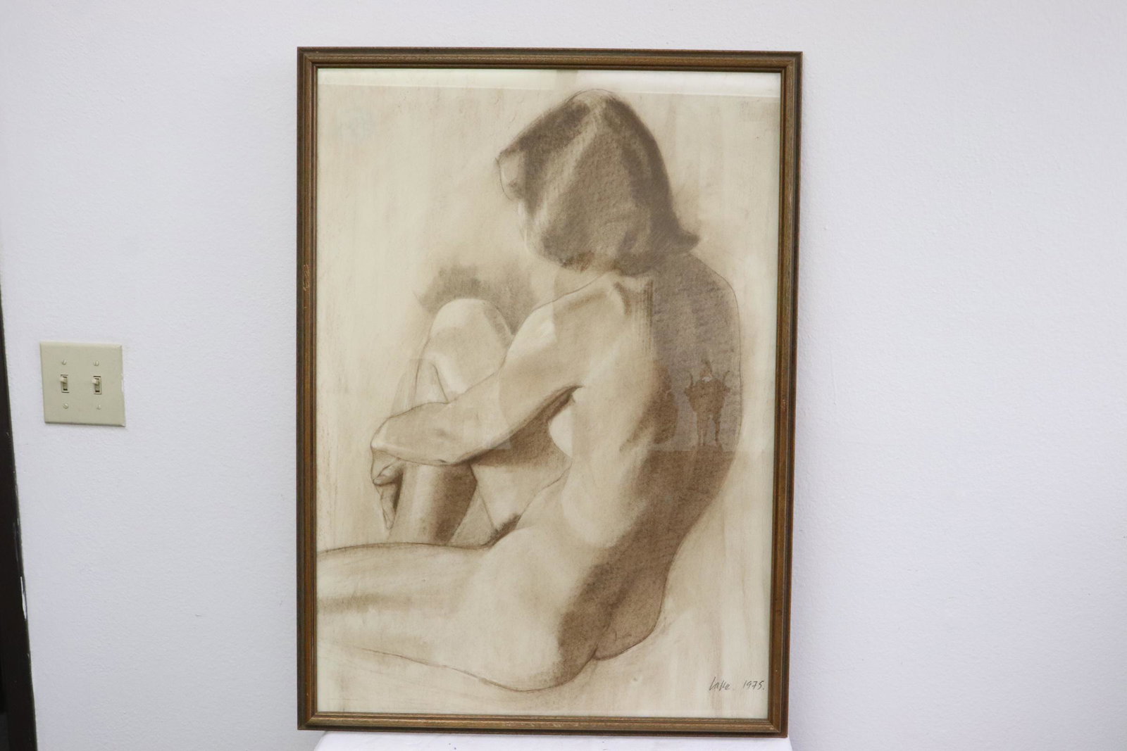 Large pencil on paper drawing by Randall Lake: Large pencil on paper drawing "nude" by Randall Lake (Utah, 1945- ), provenance " estate of Randall Lake's brother, 31.5"x22.3"