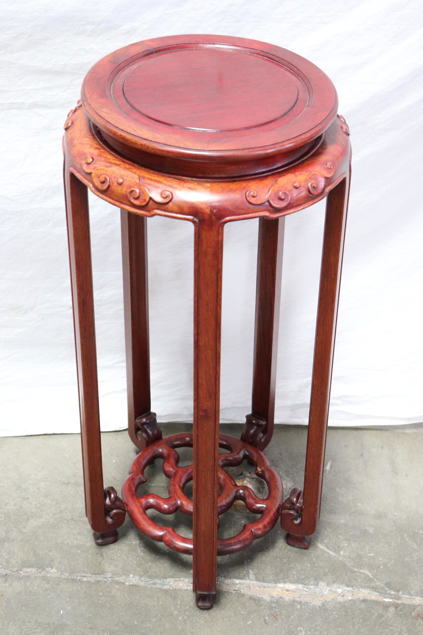 Chinese rosewood round side table (1 of 9)