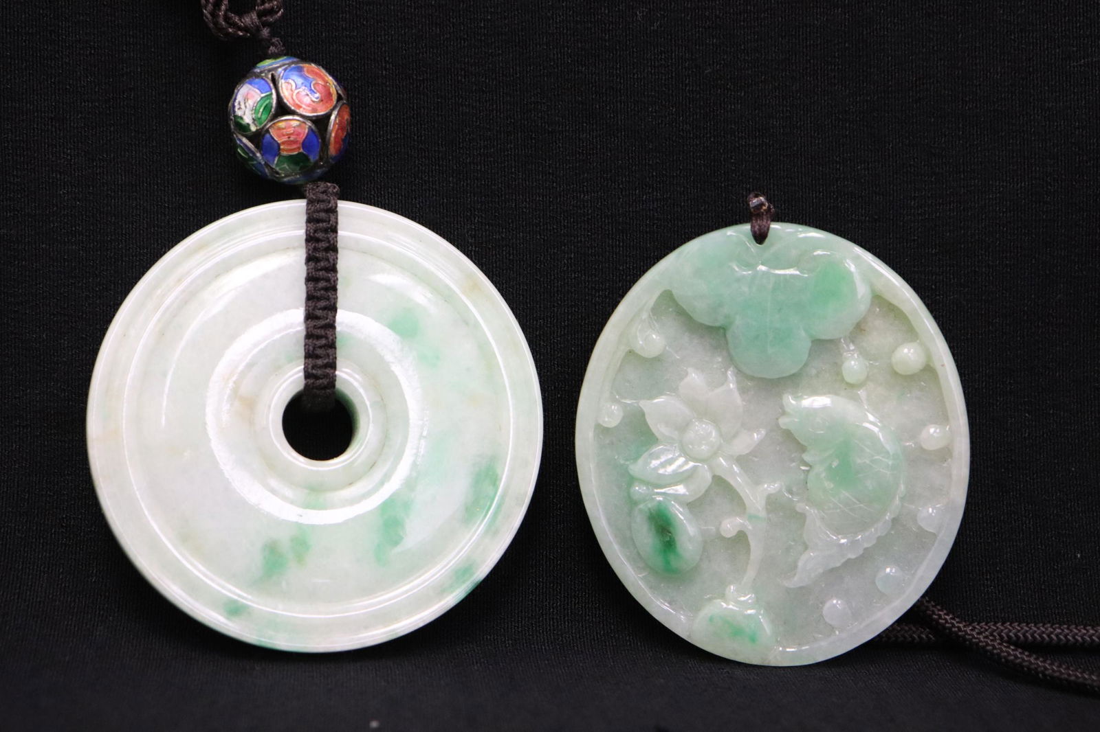 2 Chinese jadeite carved discs (1 of 9)