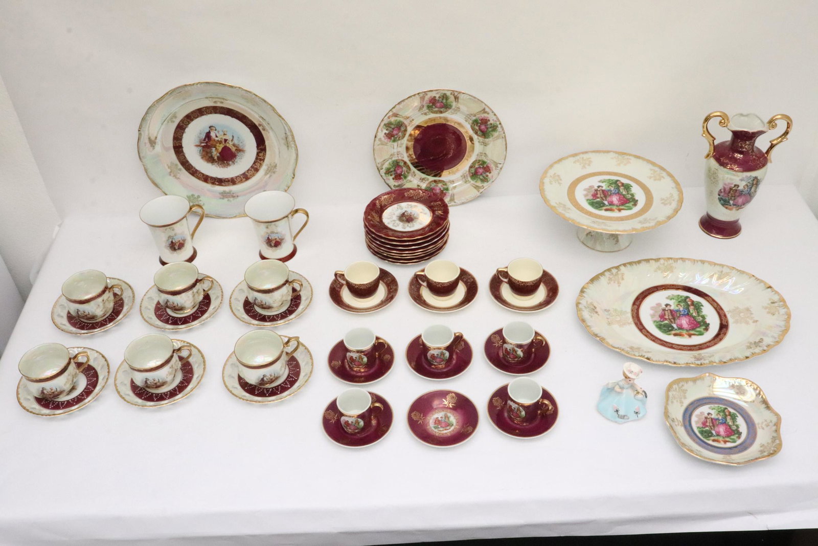 Partial set of Japanese dinnerware: Partial set of Japanese dinnerware, 2.2"x2.7"x2" - 10"x6.4"x4.4"