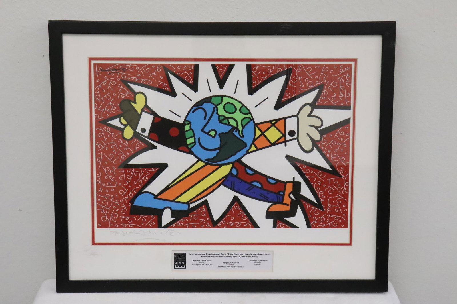 Giclee, pencil signed by Romero Britto: Giclee, pencil signed by Romero Britto, this is a special edition of Giclee by the artist, 11.5"x16.3"