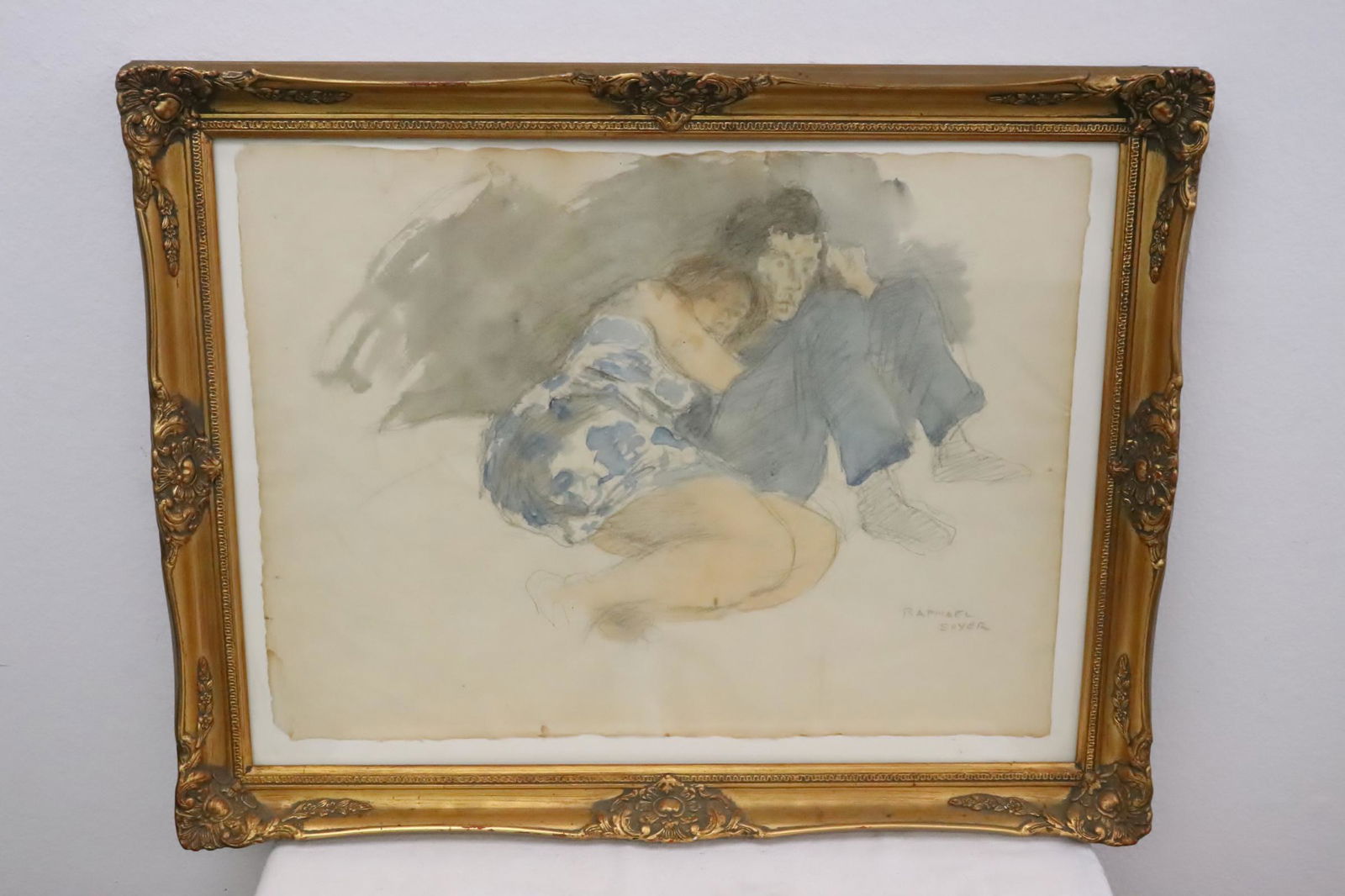Color pencil/ watercolor on paper by Raphael Soyer (1 of 8)
