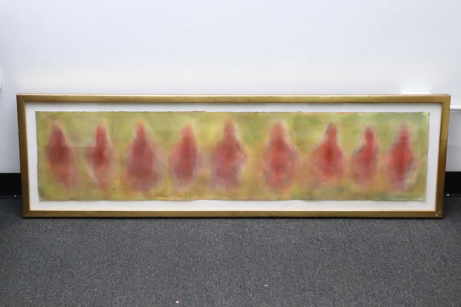 A long mixed media on paper of abstract figures (1 of 10)