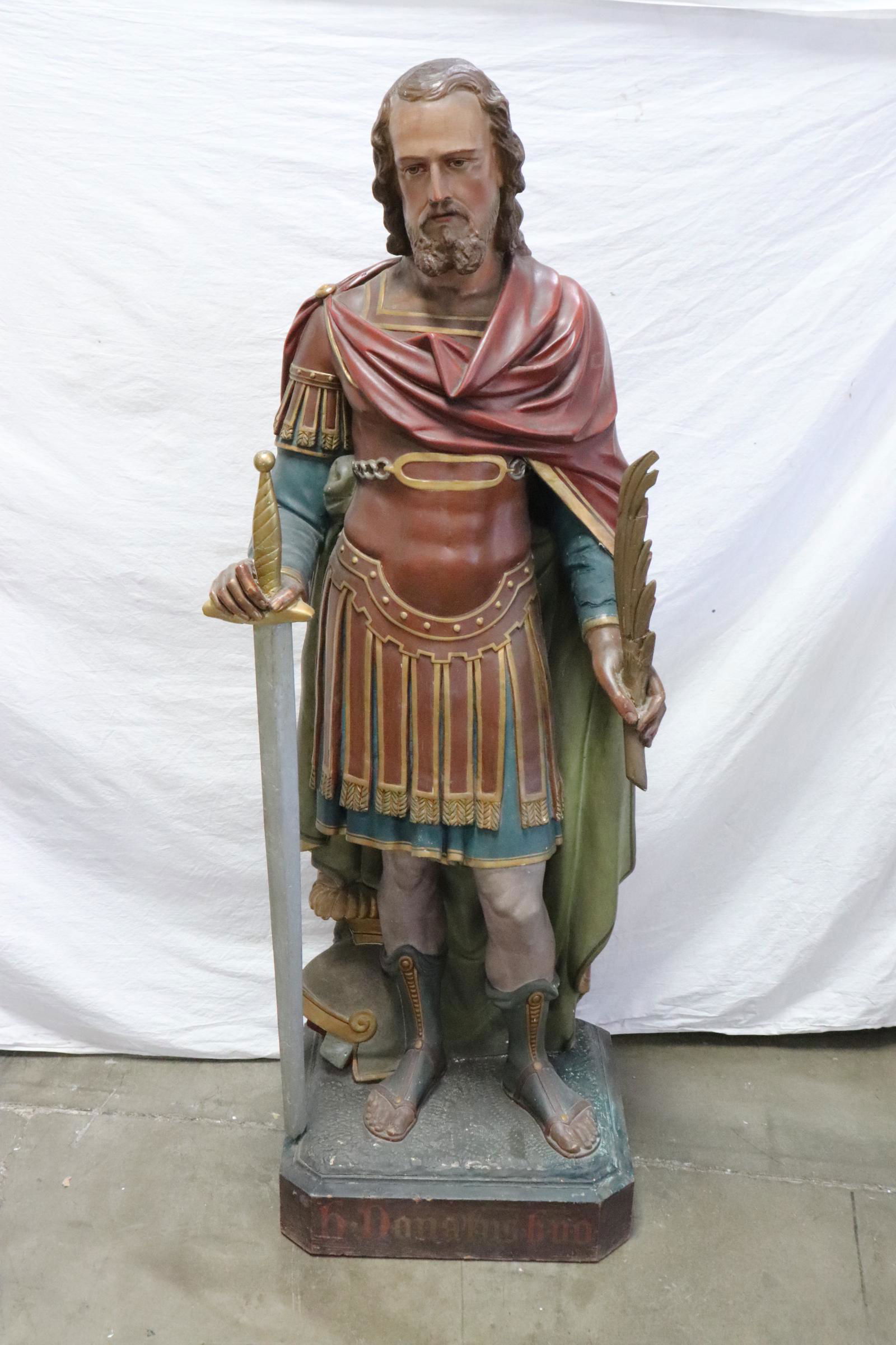antique Italian painted terracotta(?) standing warrior (1 of 10)