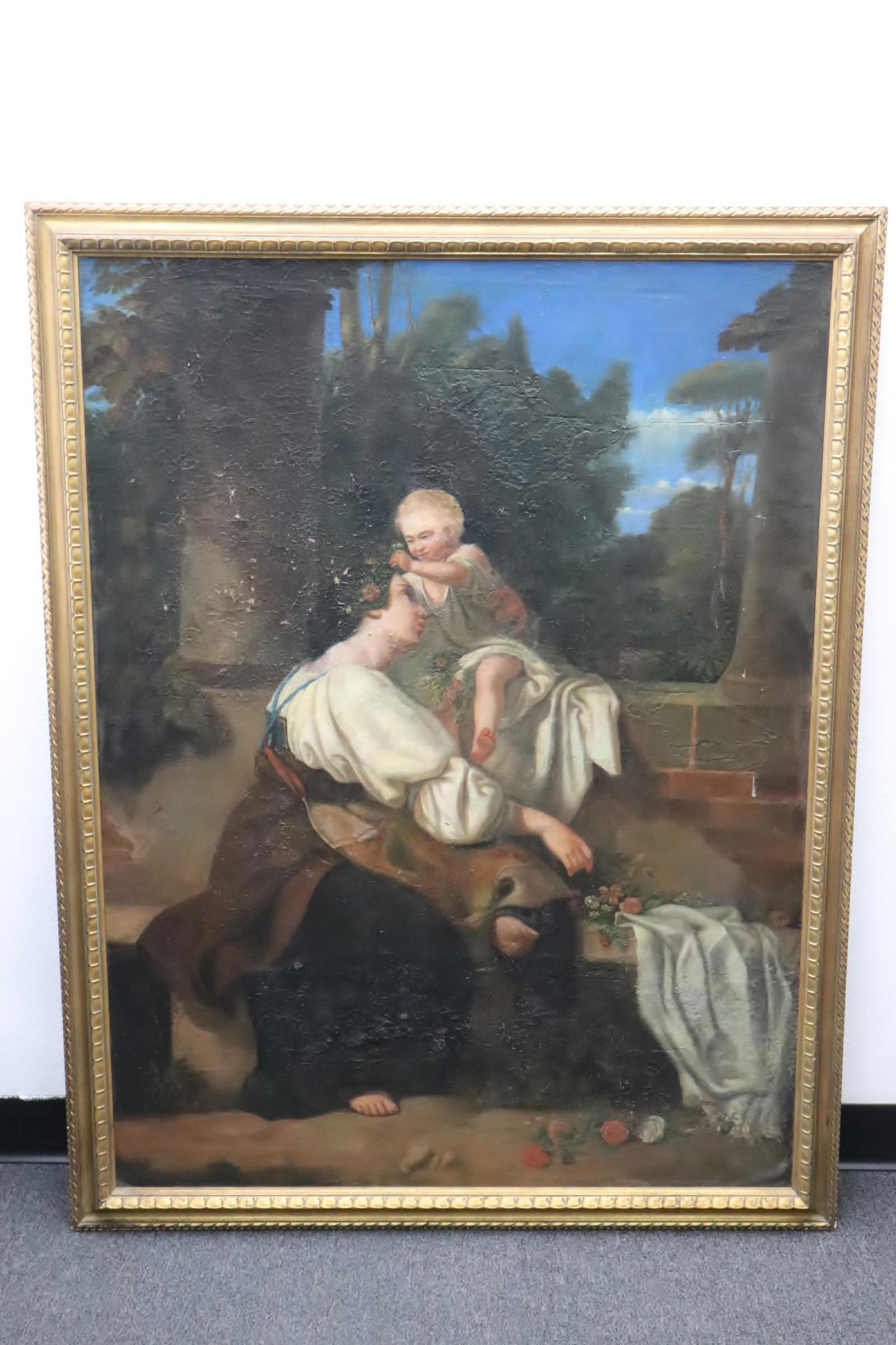 A large European 18th c. oil on canvas painting (1 of 12)