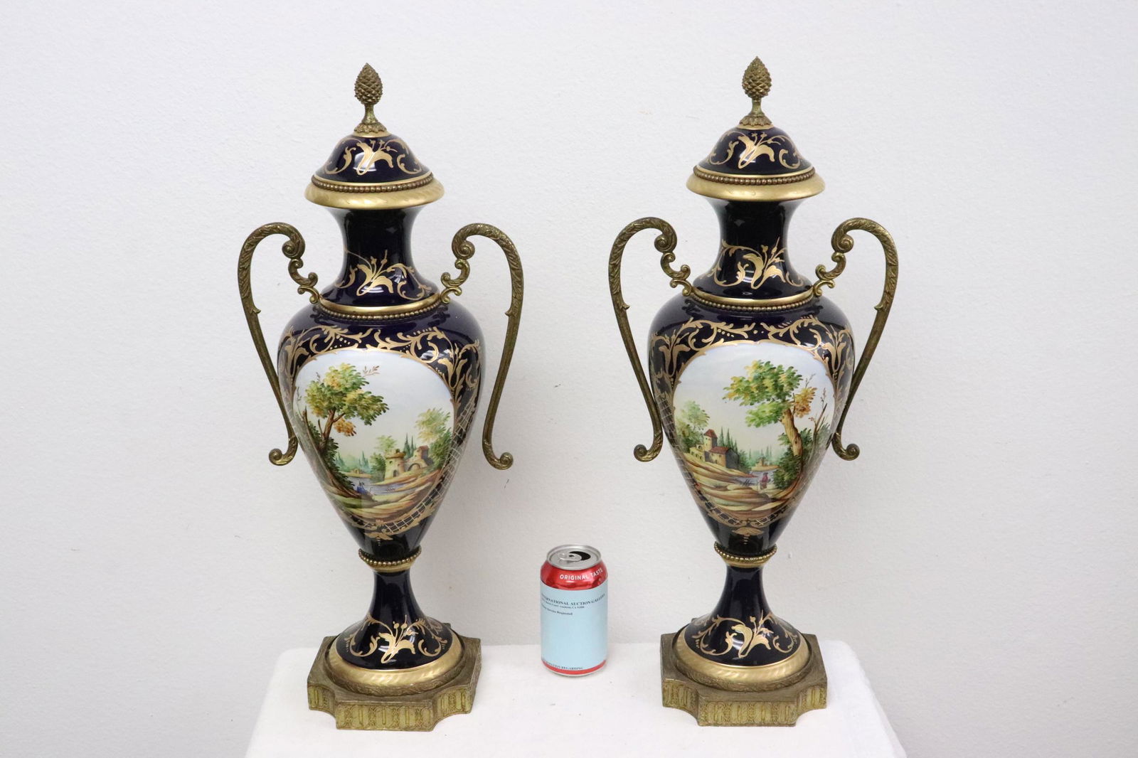 Pair large French Sevre's vases with ormolu (1 of 13)