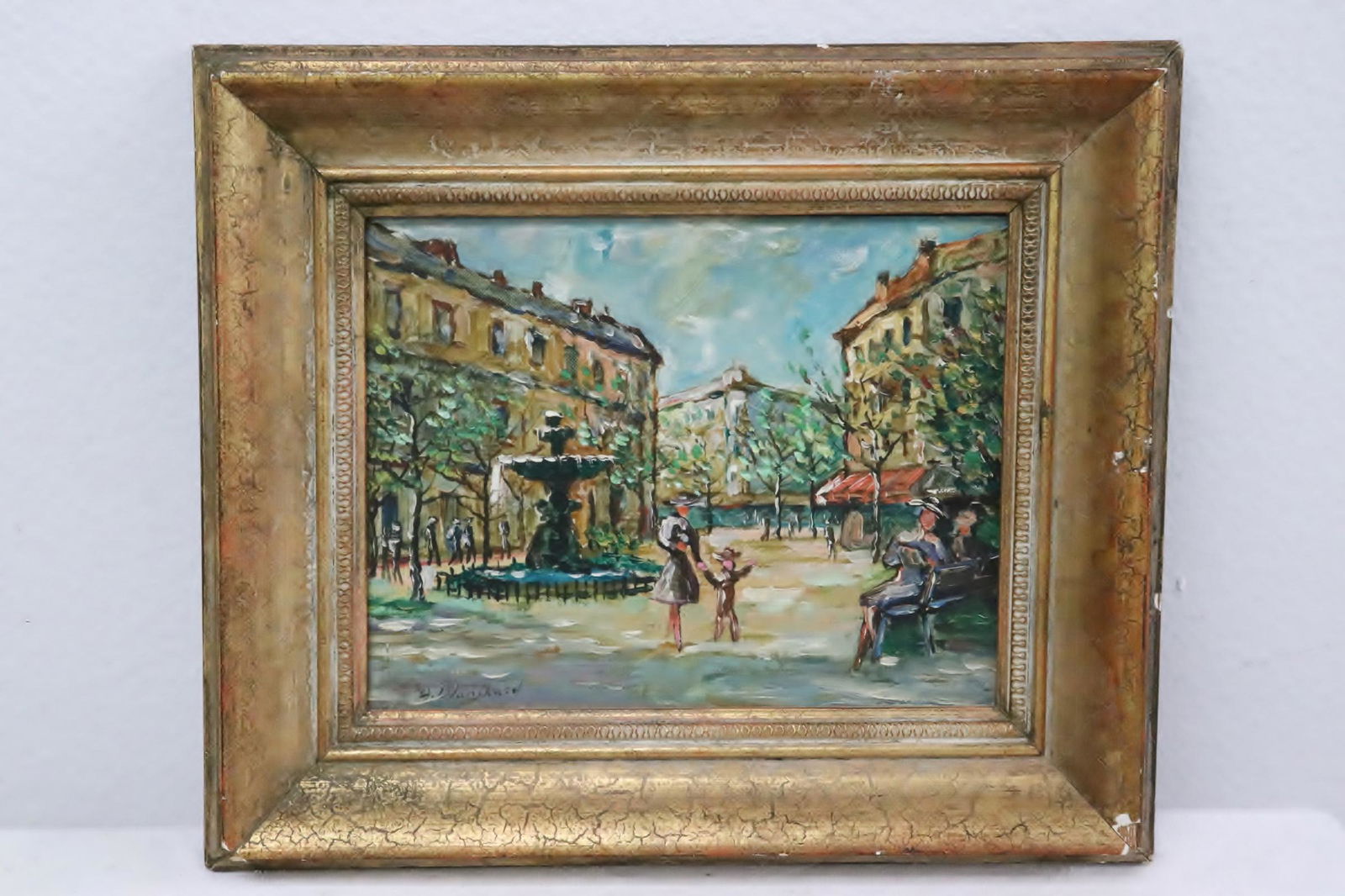 Oil on panel "Paris street scene", signed (1 of 8)