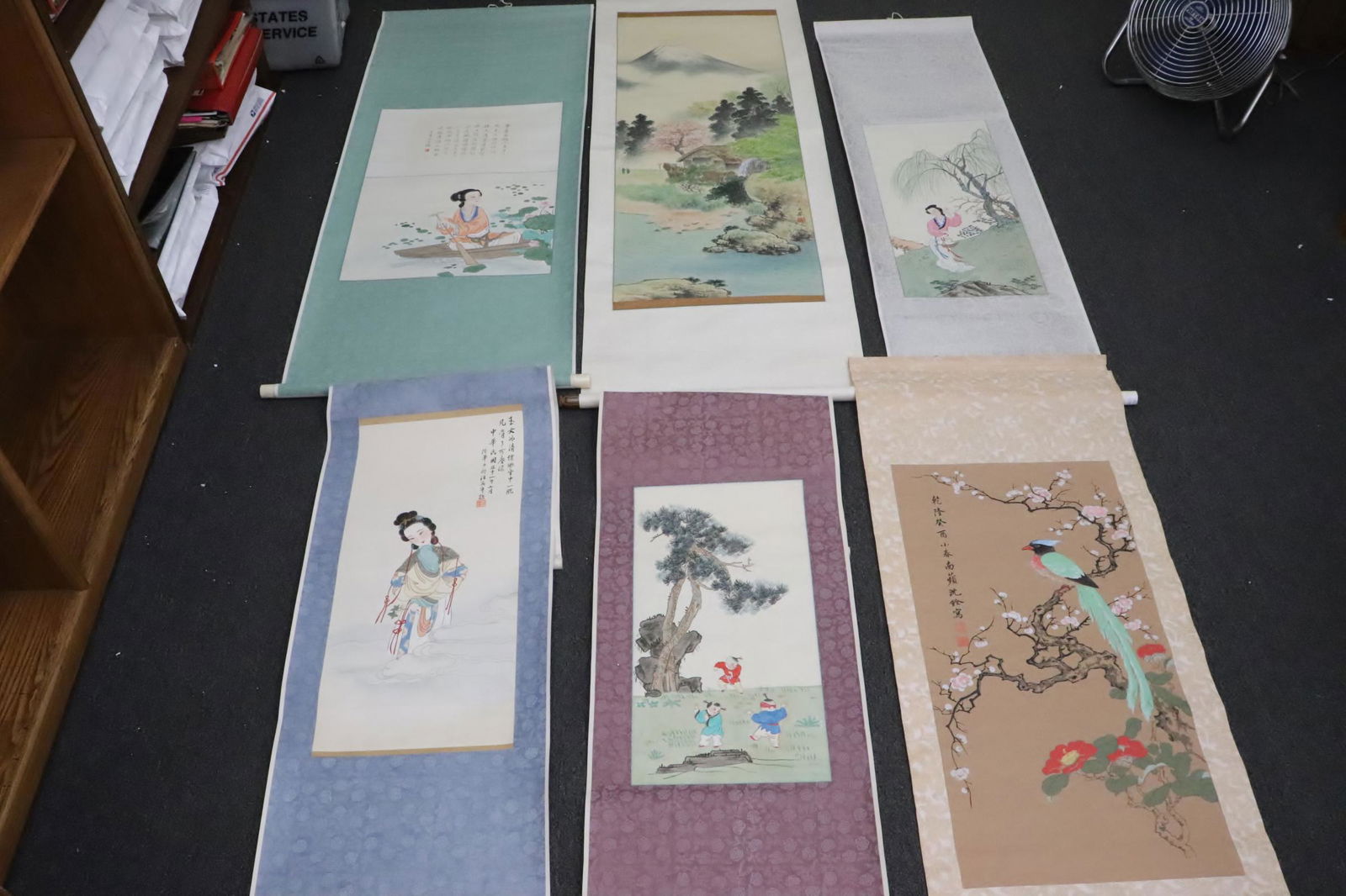 6 Chinese watercolor scrolls (1 of 11)