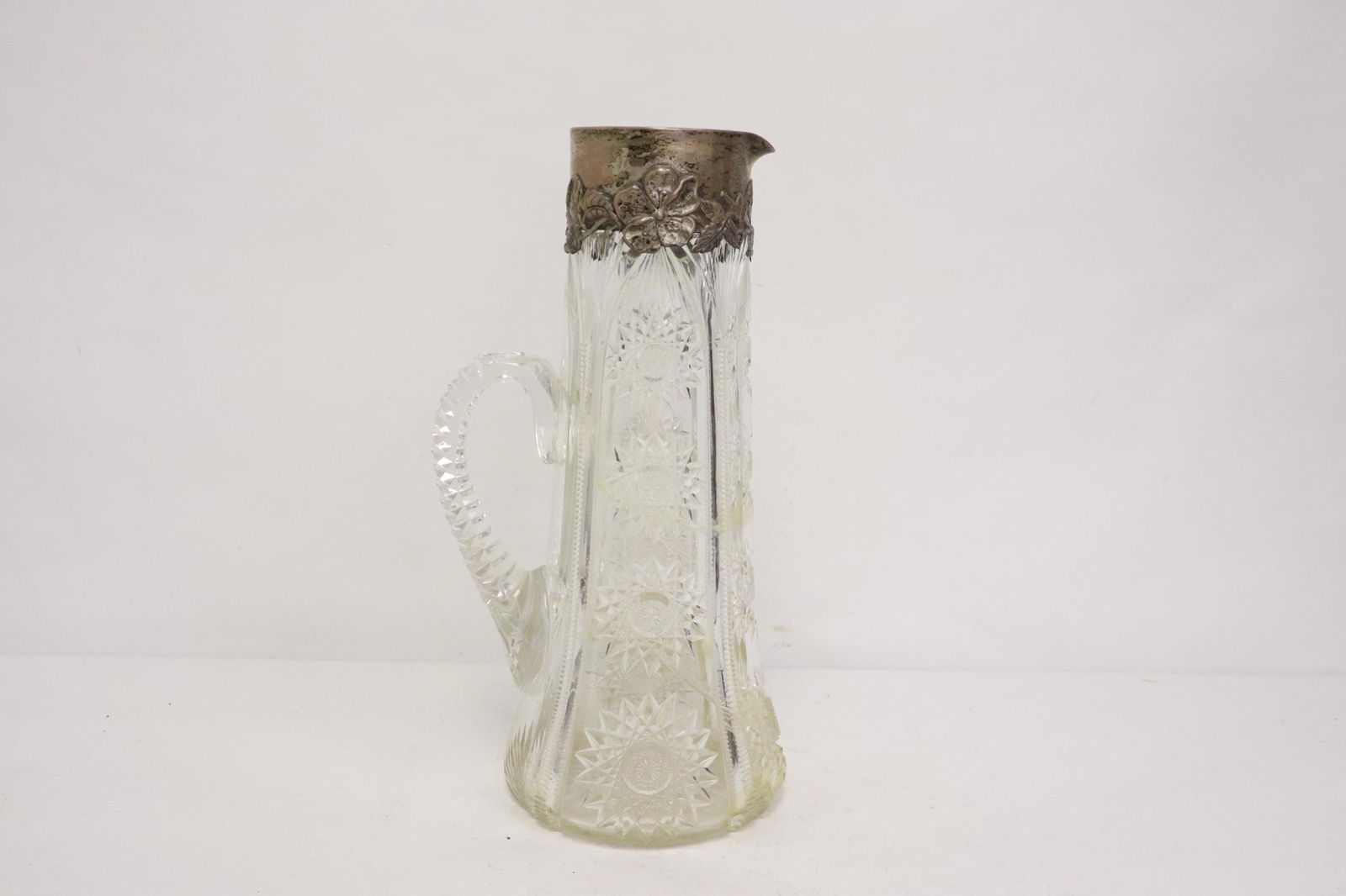 Antique crystal decanter with sterling top (1 of 11)