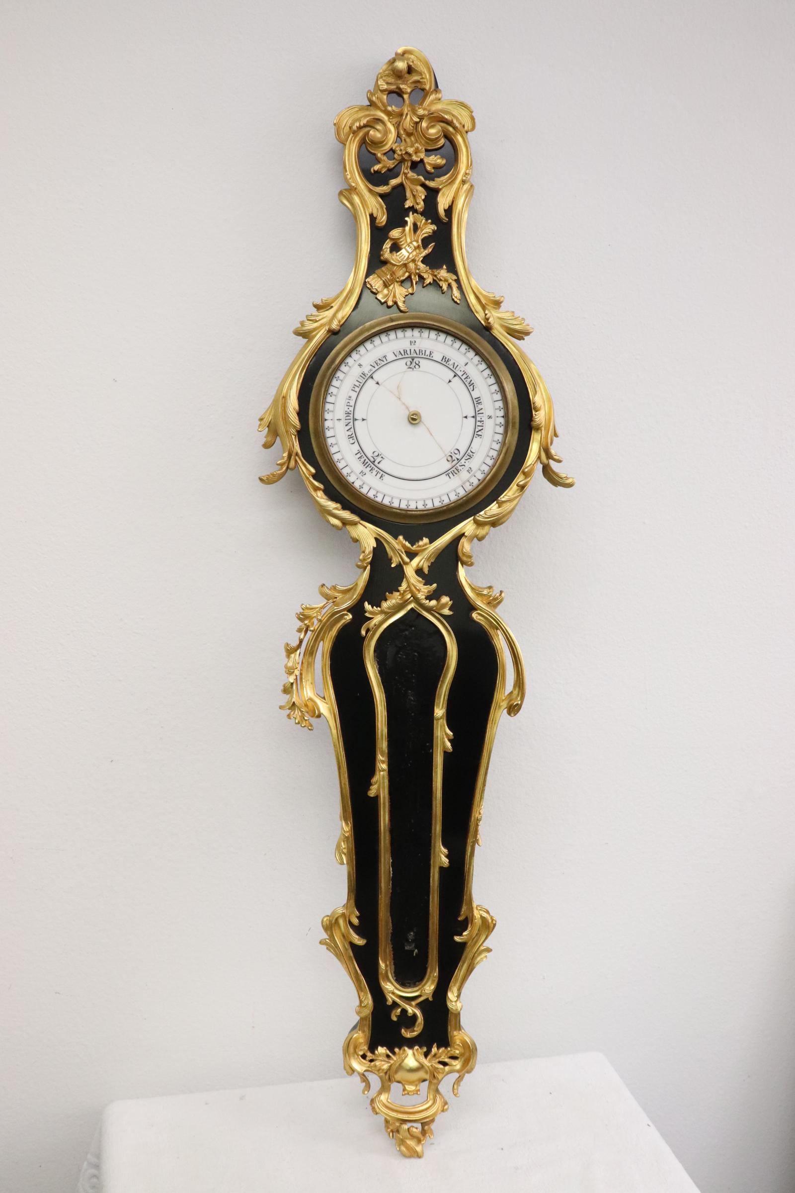 French antique barometer with gilt bronze ormolu (1 of 10)