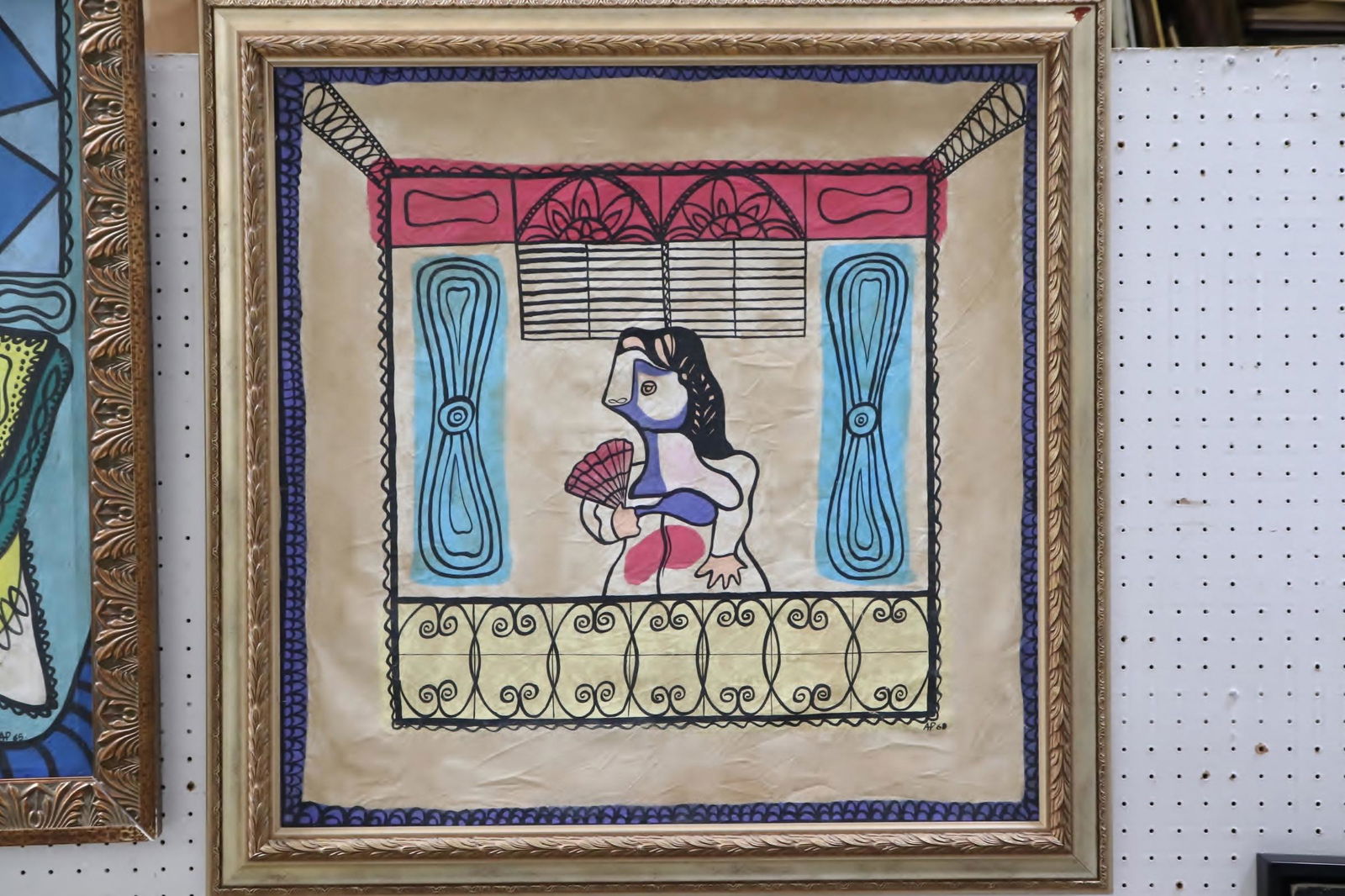 Mixed media on cloth, attributed to Amelia Pelaez (1 of 9)