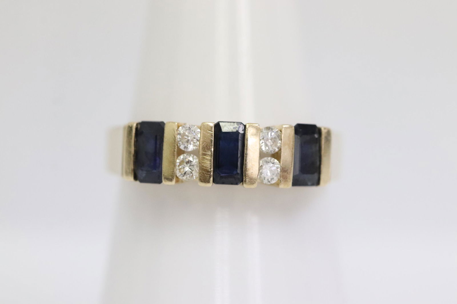 14K Y/G ring set with diamonds and sapphires (1 of 10)