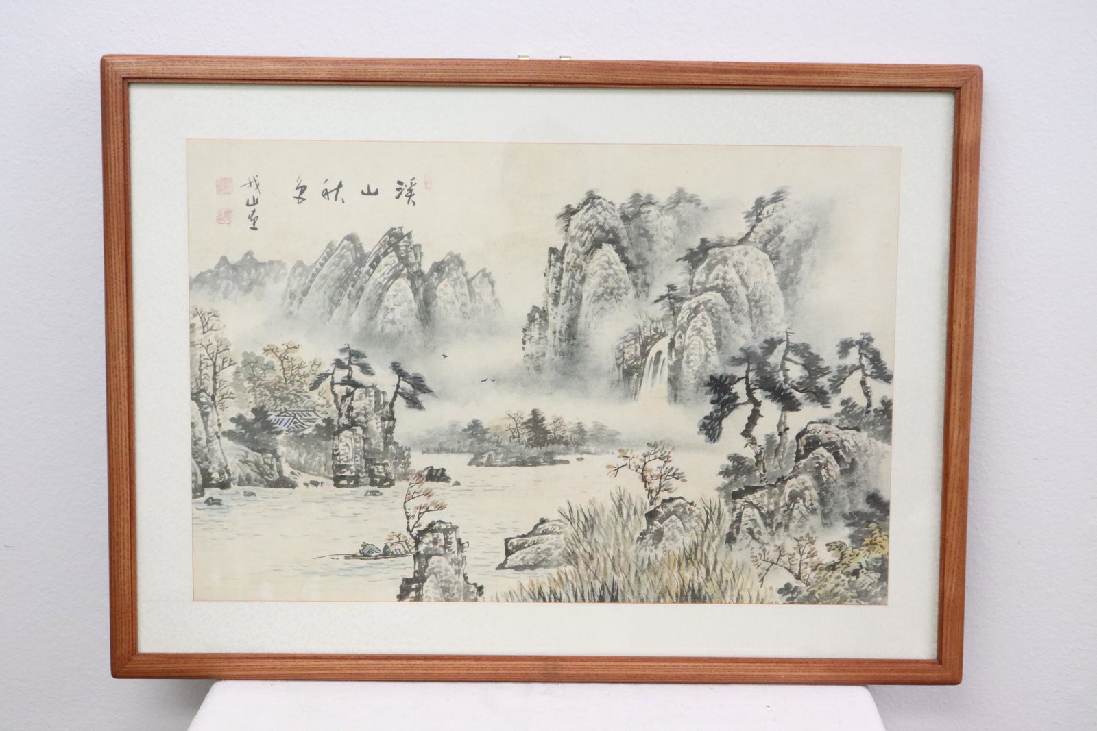 A framed Korean watercolor paintings, signed (1 of 10)