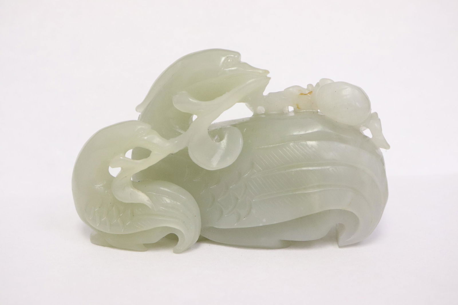 Fine Chinese jade carved crane group (1 of 10)