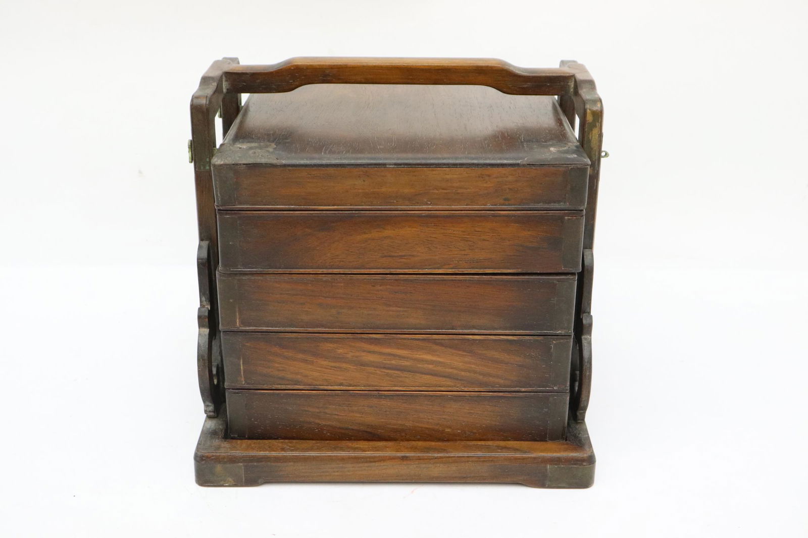 Chinese rosewood traveling small book chest (1 of 10)