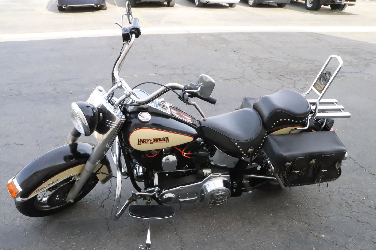 1987 Harley Davidson Softail motorcycle: 1987 Harley Davidson Softail motorcycle, a similar example was featured in 1989 motorcycle magazine (page 29). the registration is current, the motorcycle is in garage for several years without on the