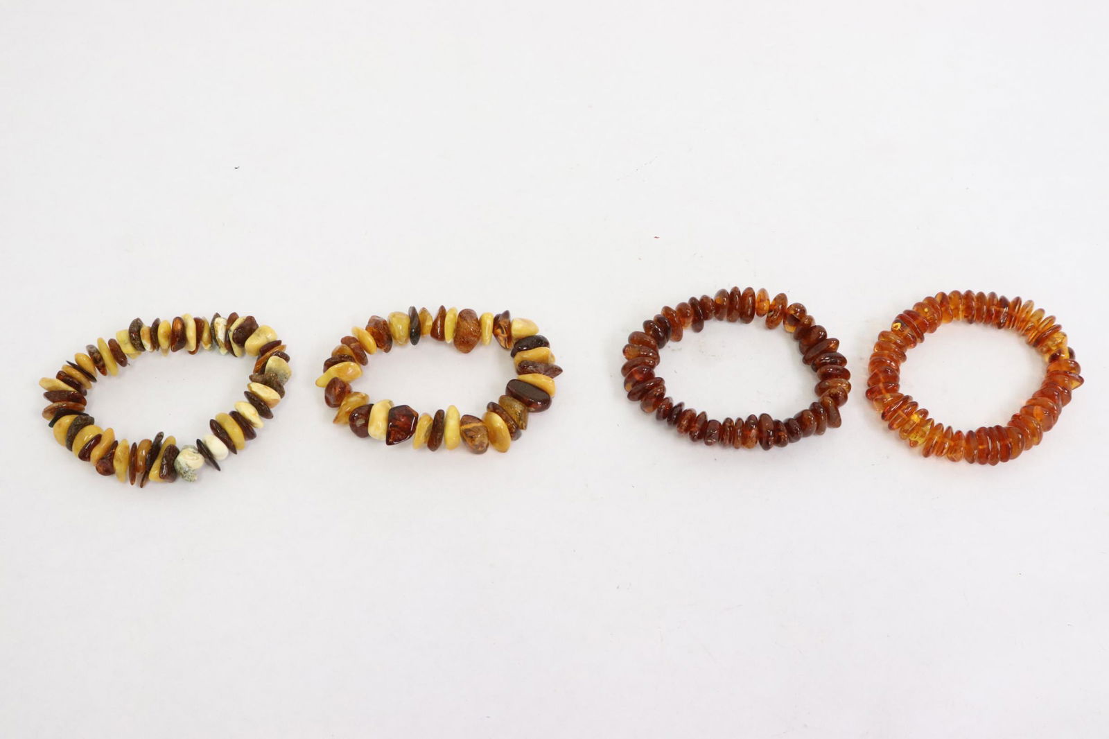 4 genuine baltic amber bead bracelets: 4 genuine baltic amber bead bracelets