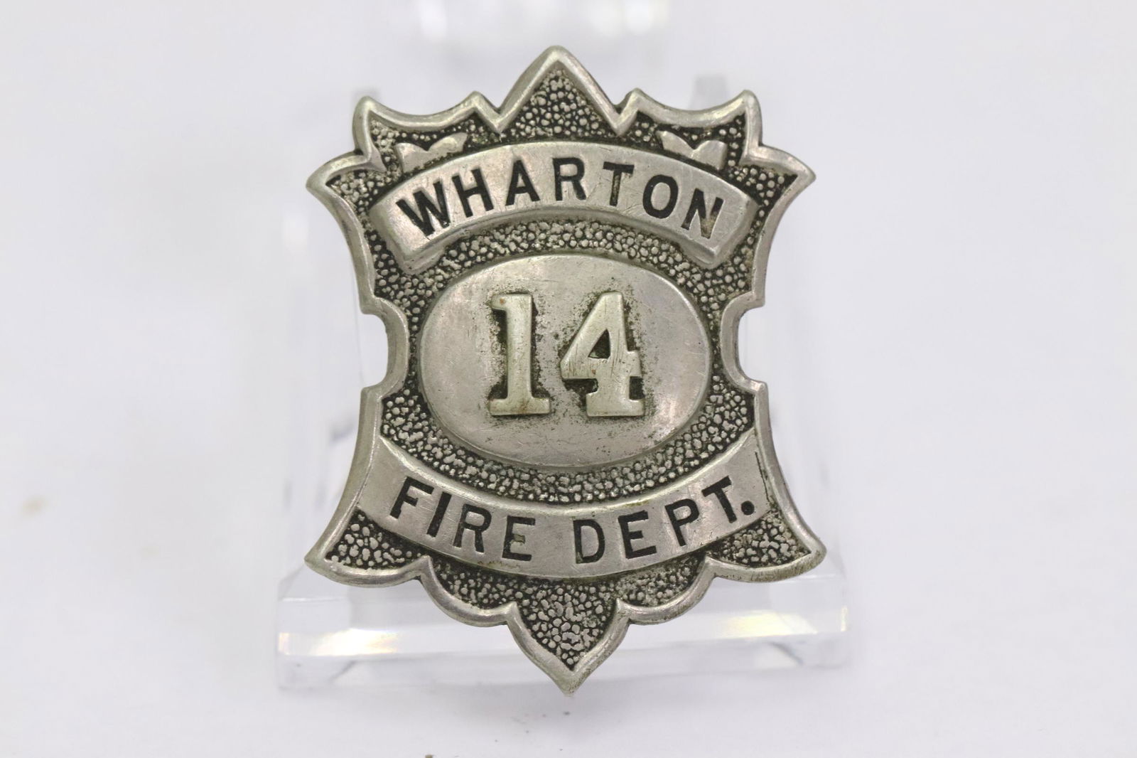 A rare N.Y. Wharton Fire Department badge (1 of 7)