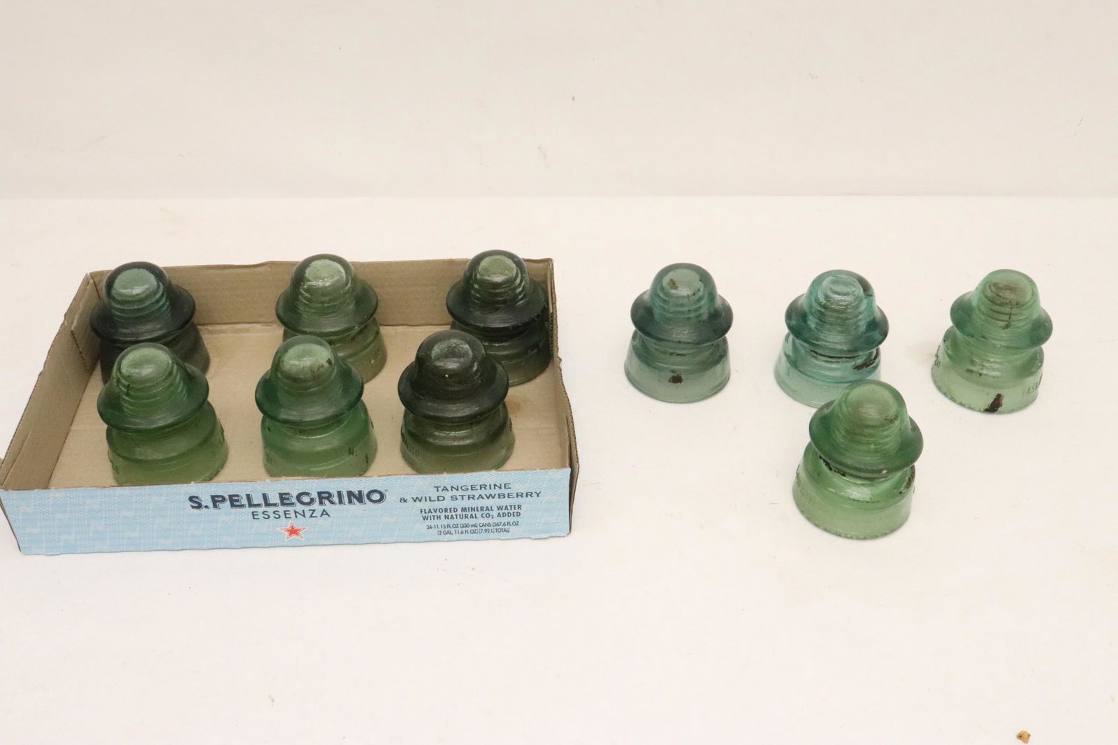 10 McLaughlin green glass insulators (1 of 12)