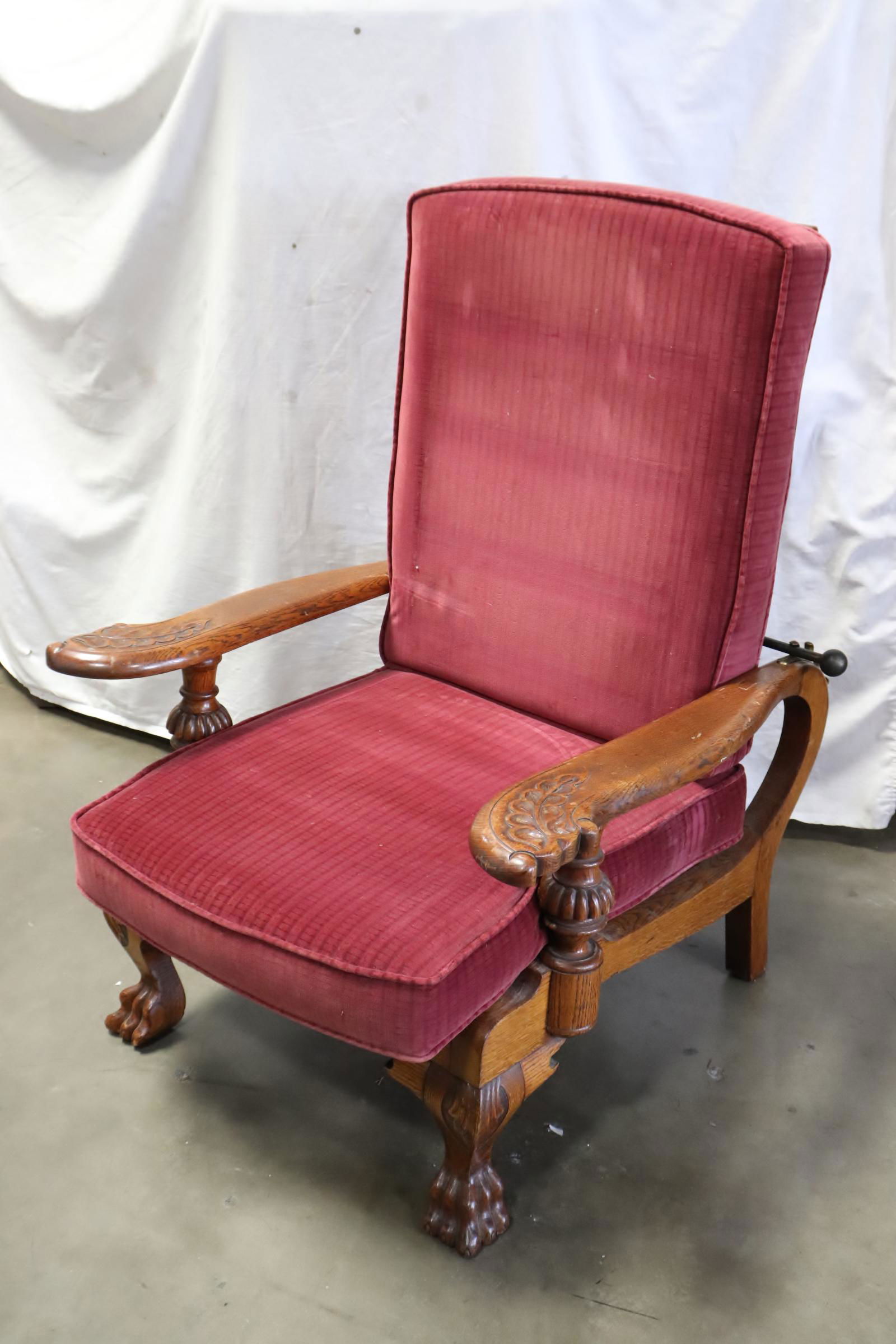 A rare Victorian tiger oak Morris chair (1 of 11)