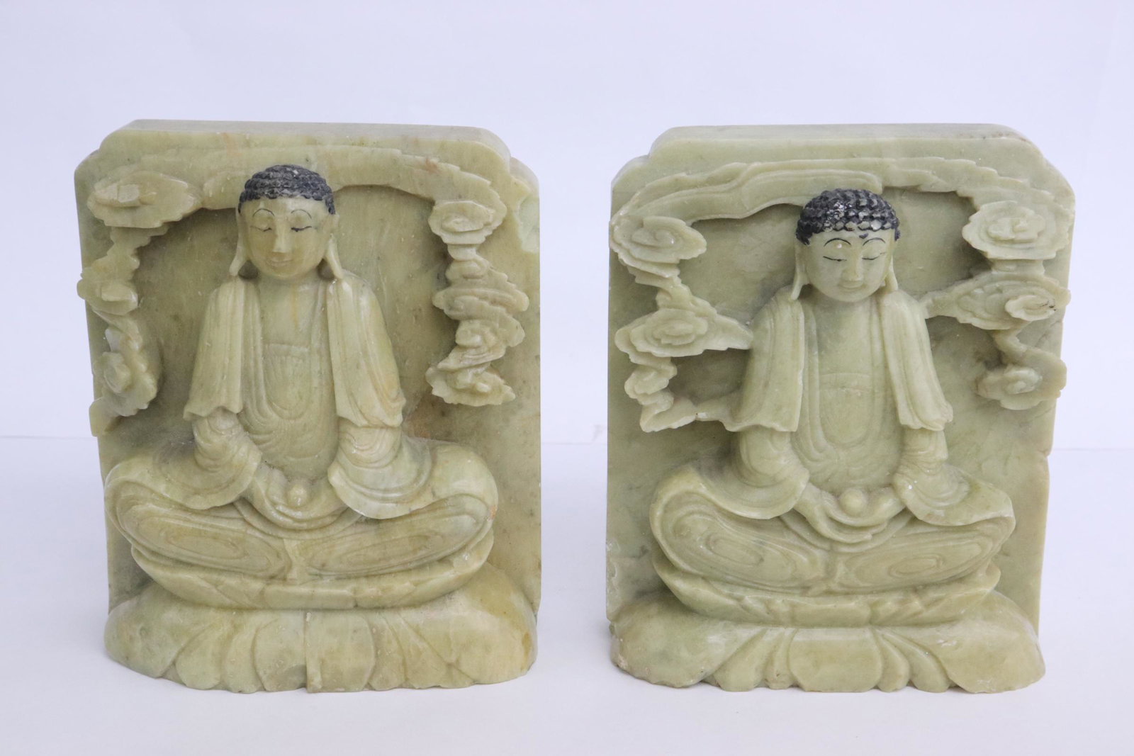 Pair stone carved bookends (1 of 9)