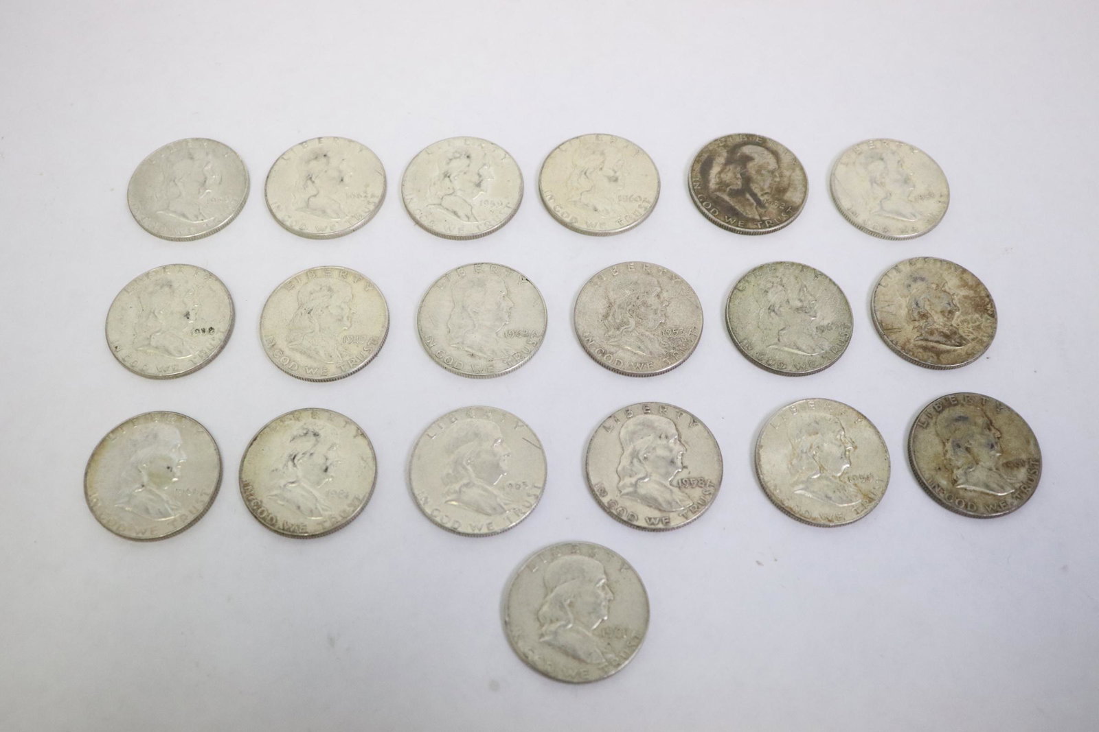 19 silver Franklin half dollars (1 of 10)