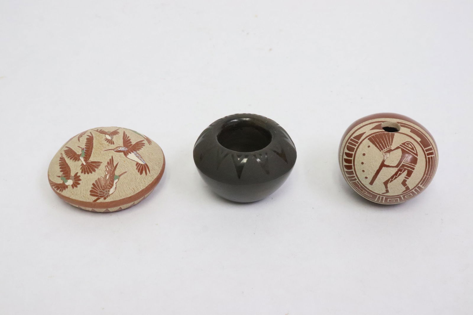 3 miniature Indian pottery bowls (1 of 11)