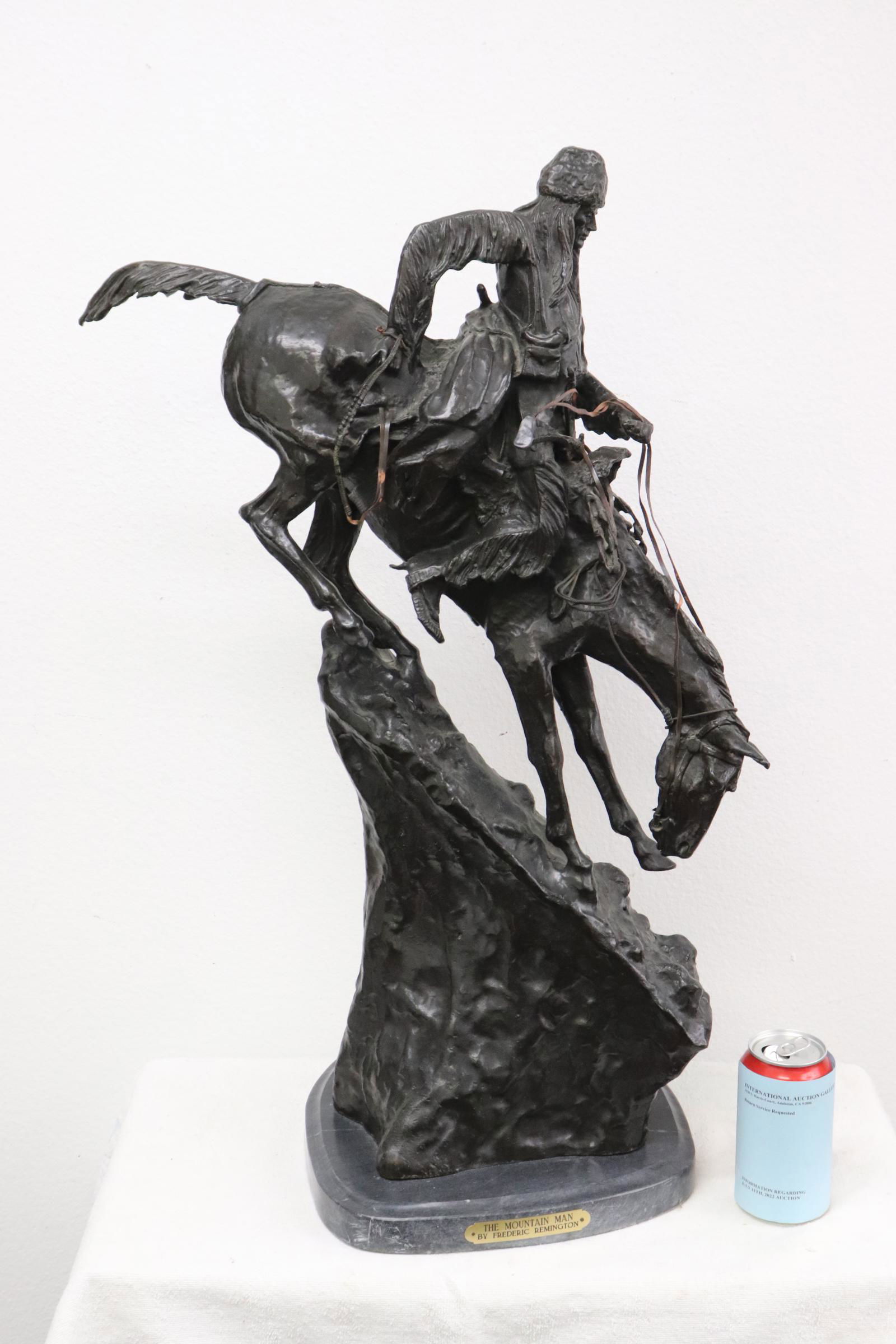 Large Remington style bronze sculpture (1 of 11)