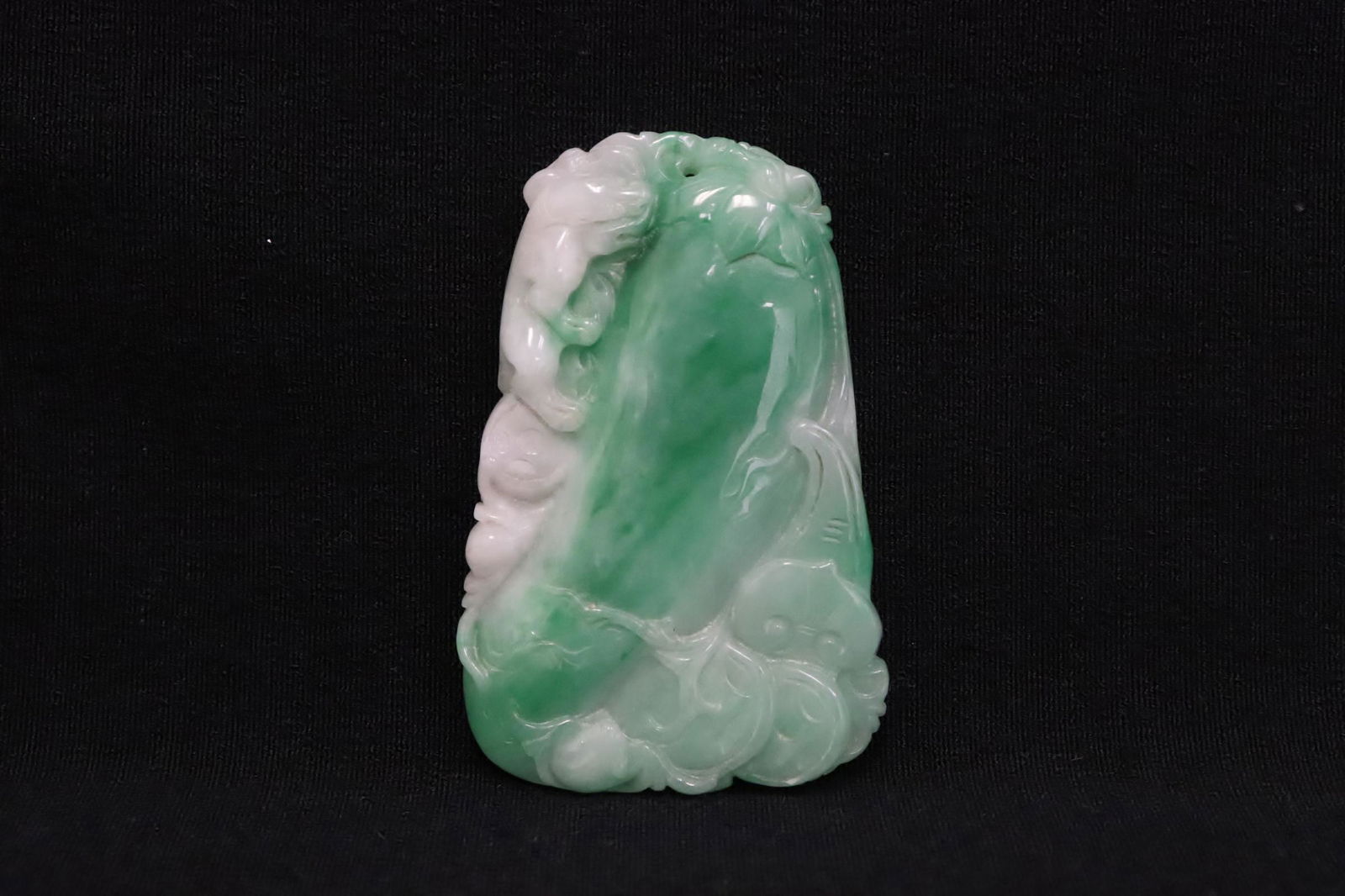 An apple green jadeite carved ornament (1 of 9)