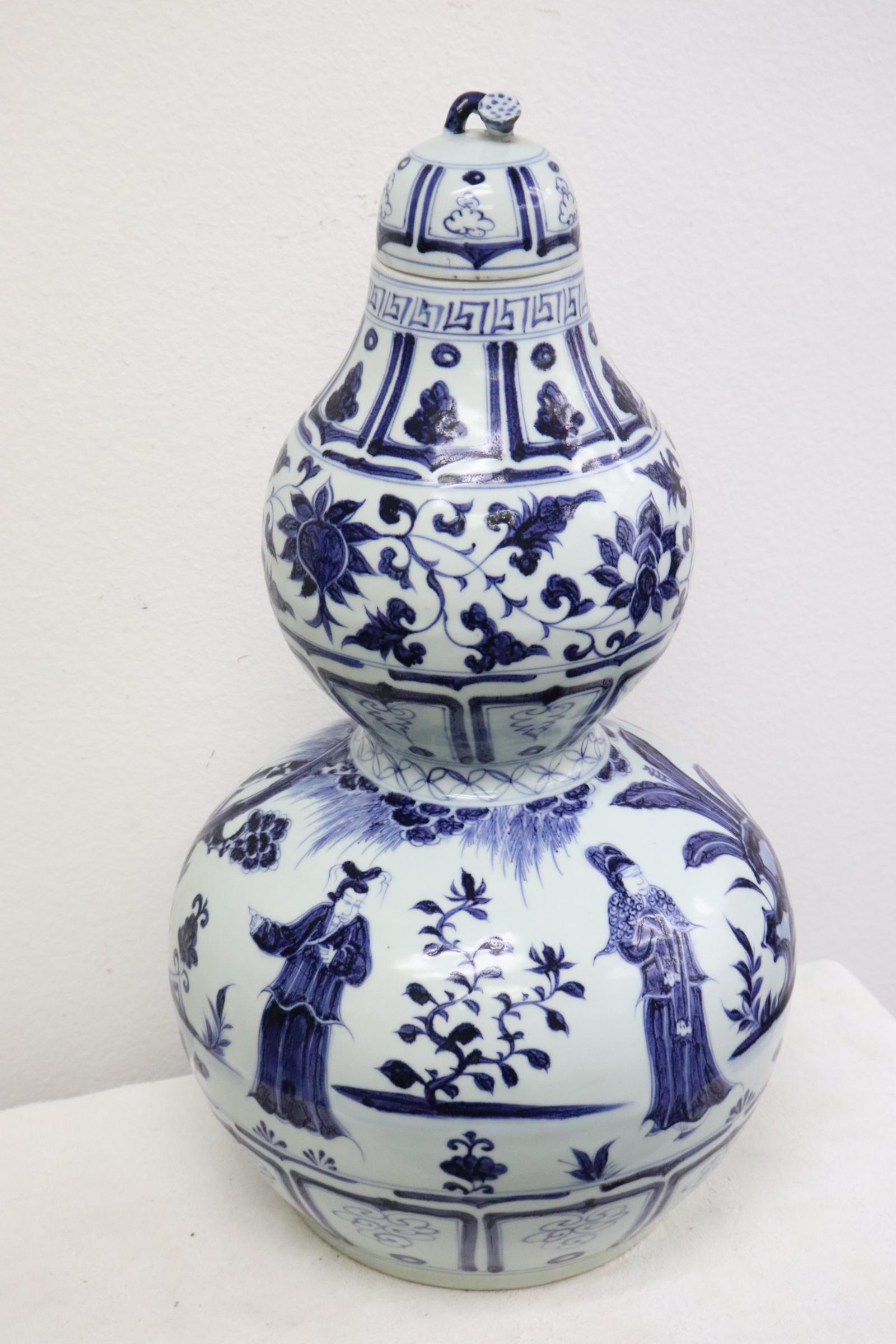 A massive Chinese blue and white covered vase (1 of 12)