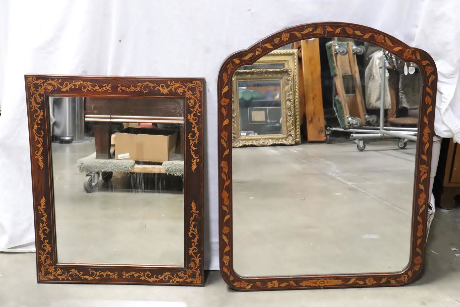 2 beautiful antique Dutch marquetry framed mirrors (1 of 11)