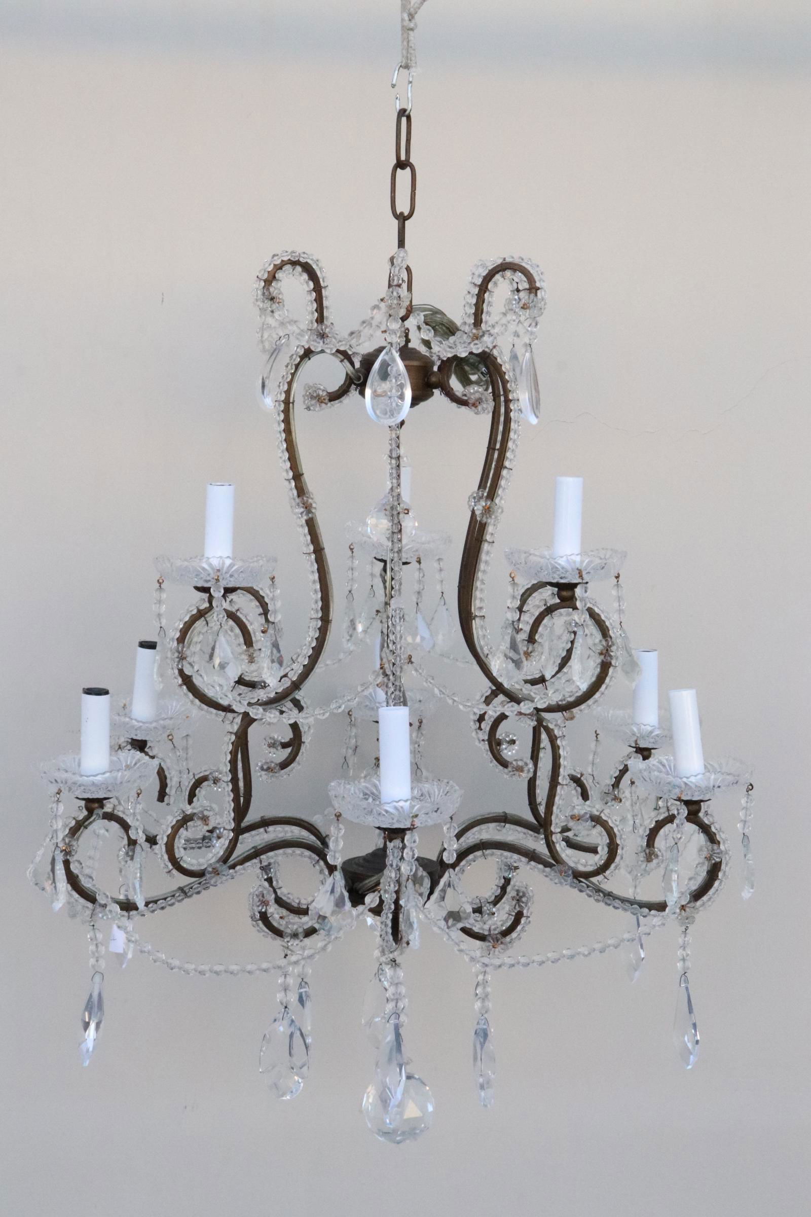 Beautiful Venetian bead crystal 9-light chandelier (1 of 9)