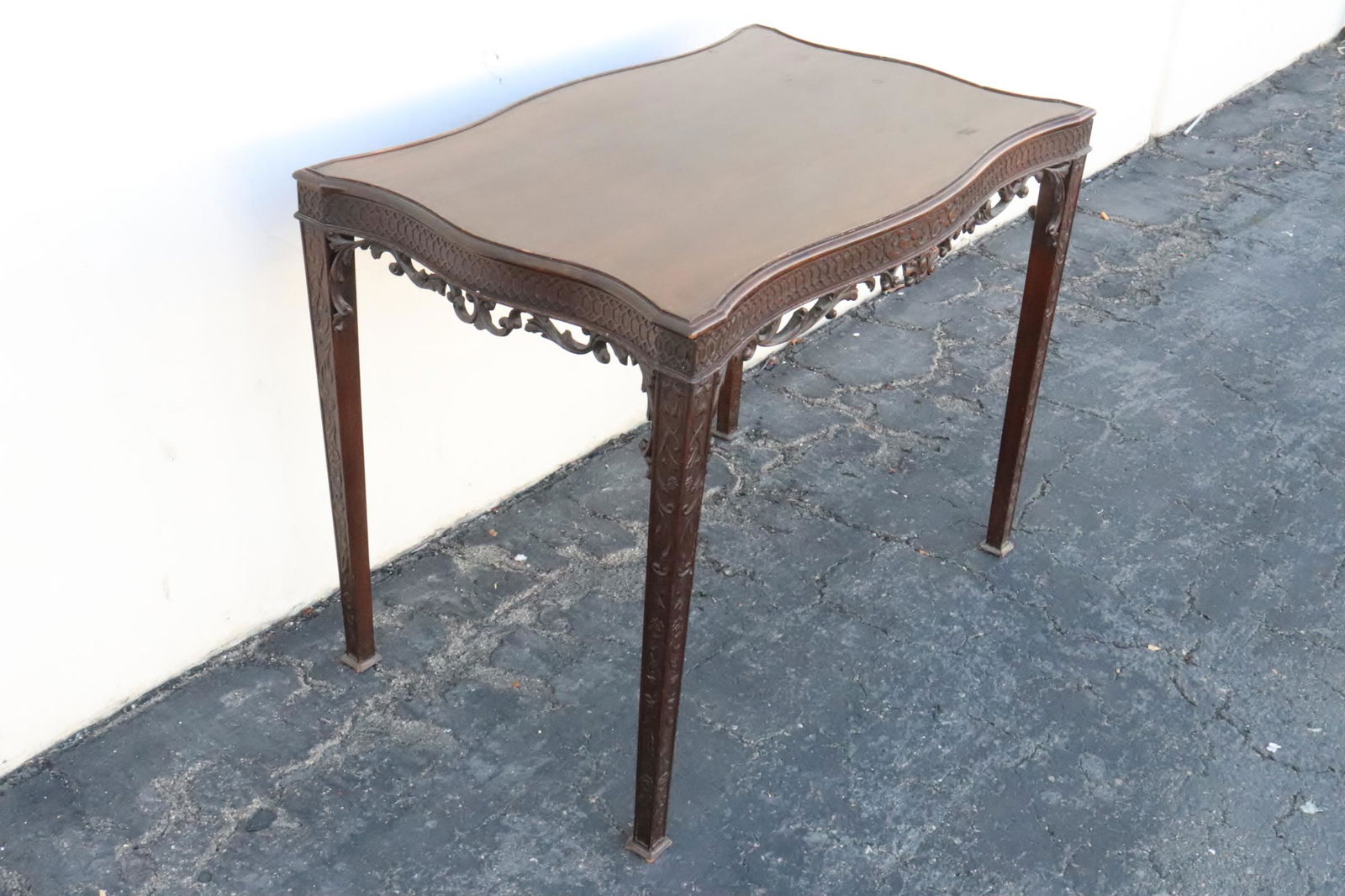 18th/19th c. mahogany chippendale table (1 of 13)