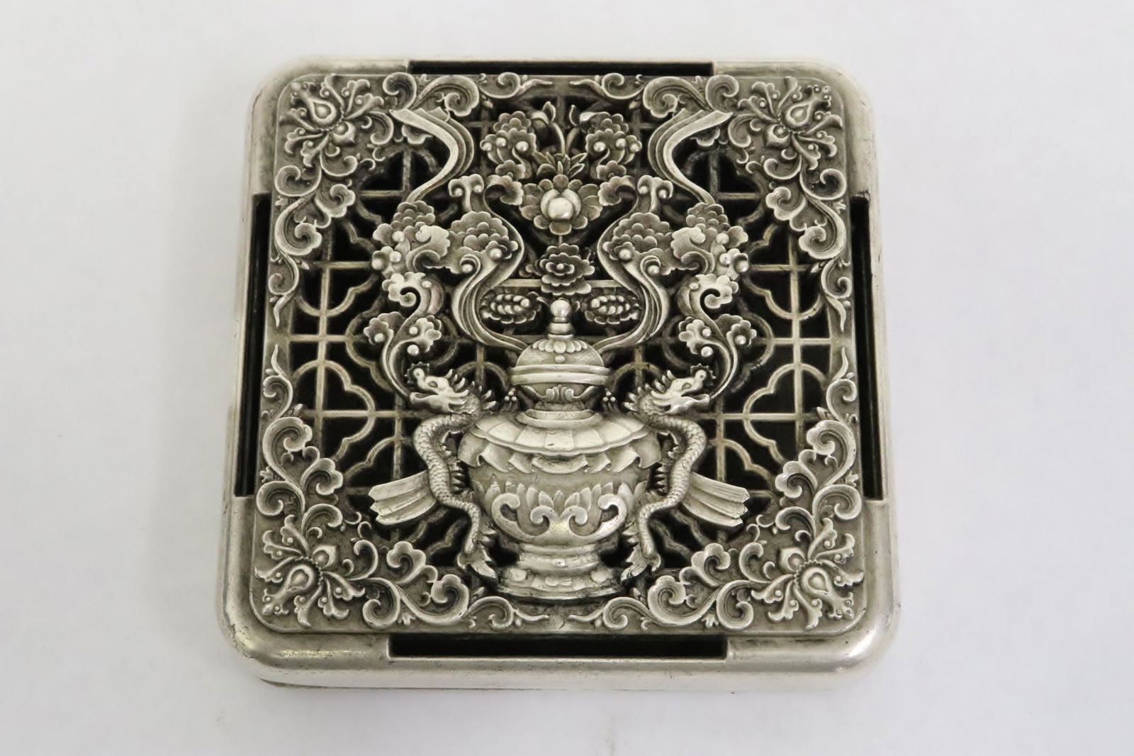 Fine white bronze square censer (1 of 9)