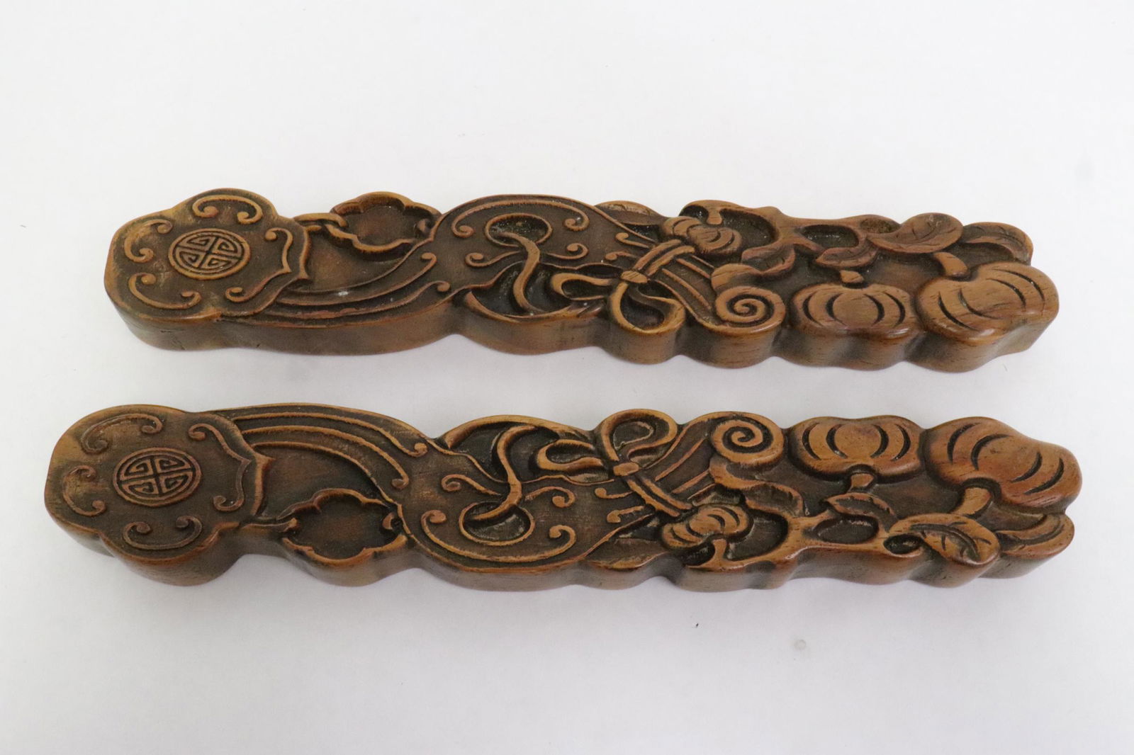 Pair rosewood paper weights (1 of 9)