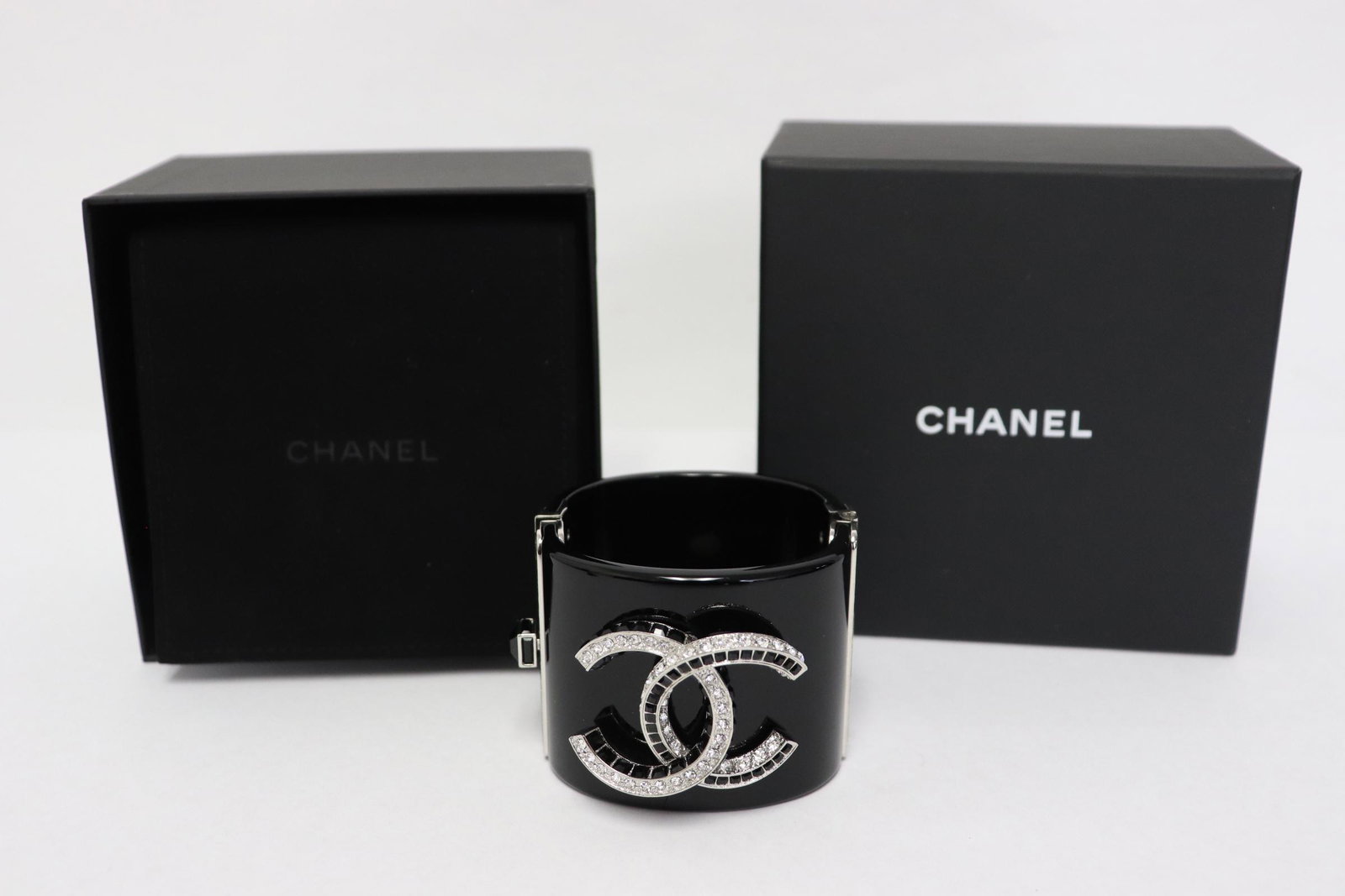 authentic Chanel black resin cuff (1 of 10)