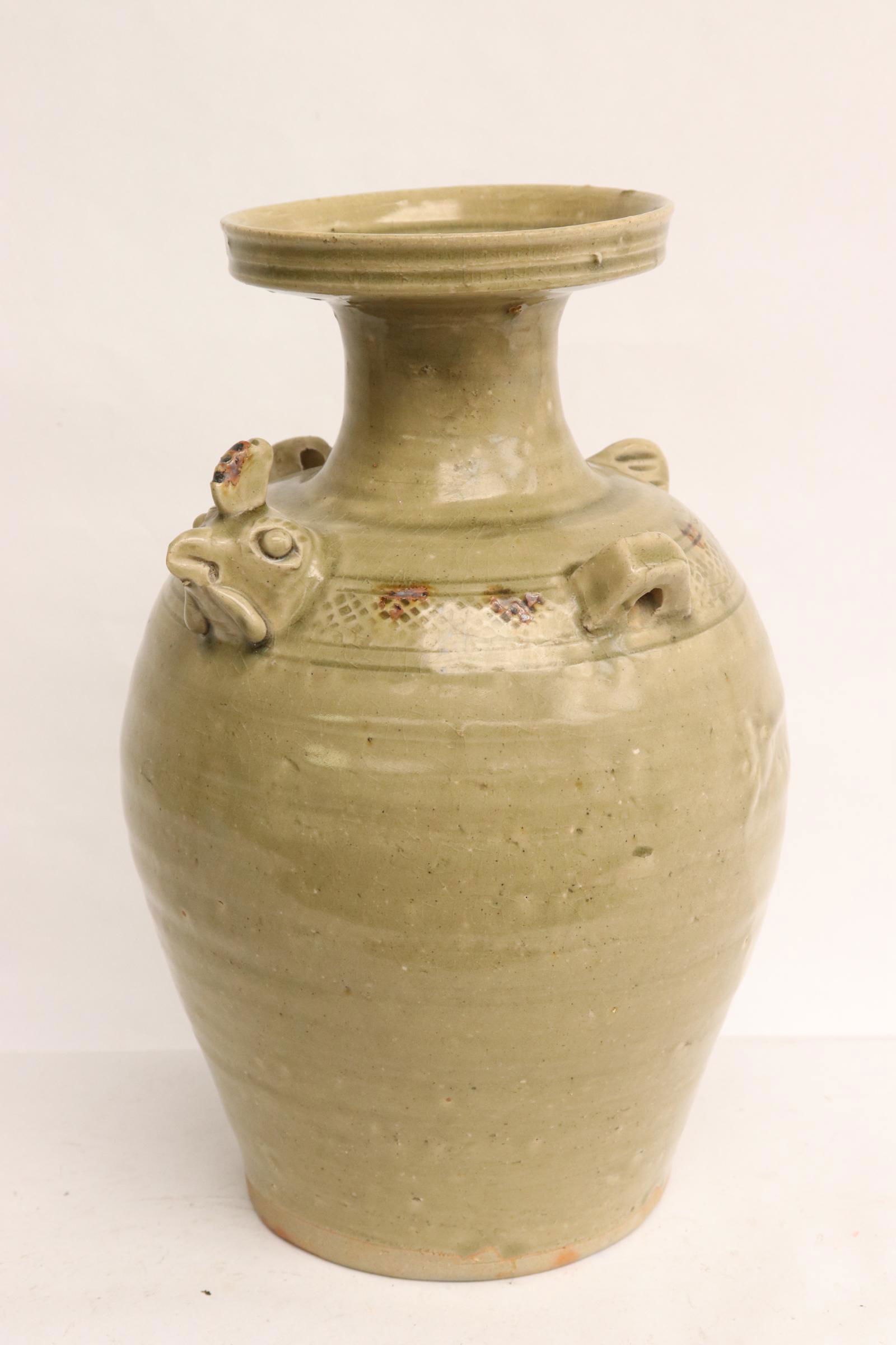 Chinese Song style light celadon jar (1 of 9)