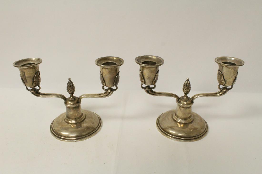Pair weighted sterling candle holders (1 of 10)