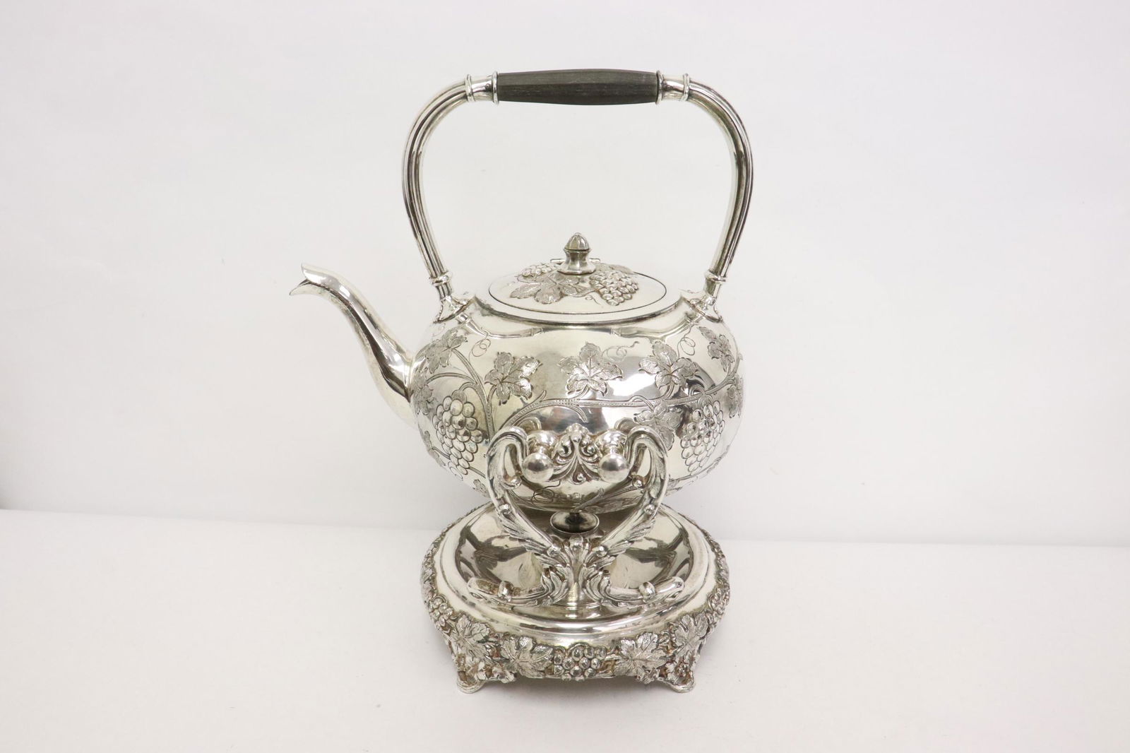 hand chased S/P kettle w/ stand by E. G. Webster & son (1 of 12)