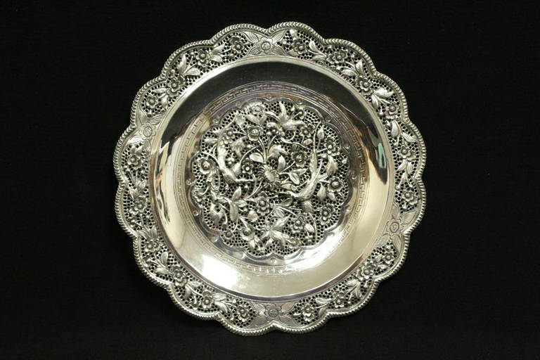 Chinese antique silver platter (0070) on Dec 17, 2022 International