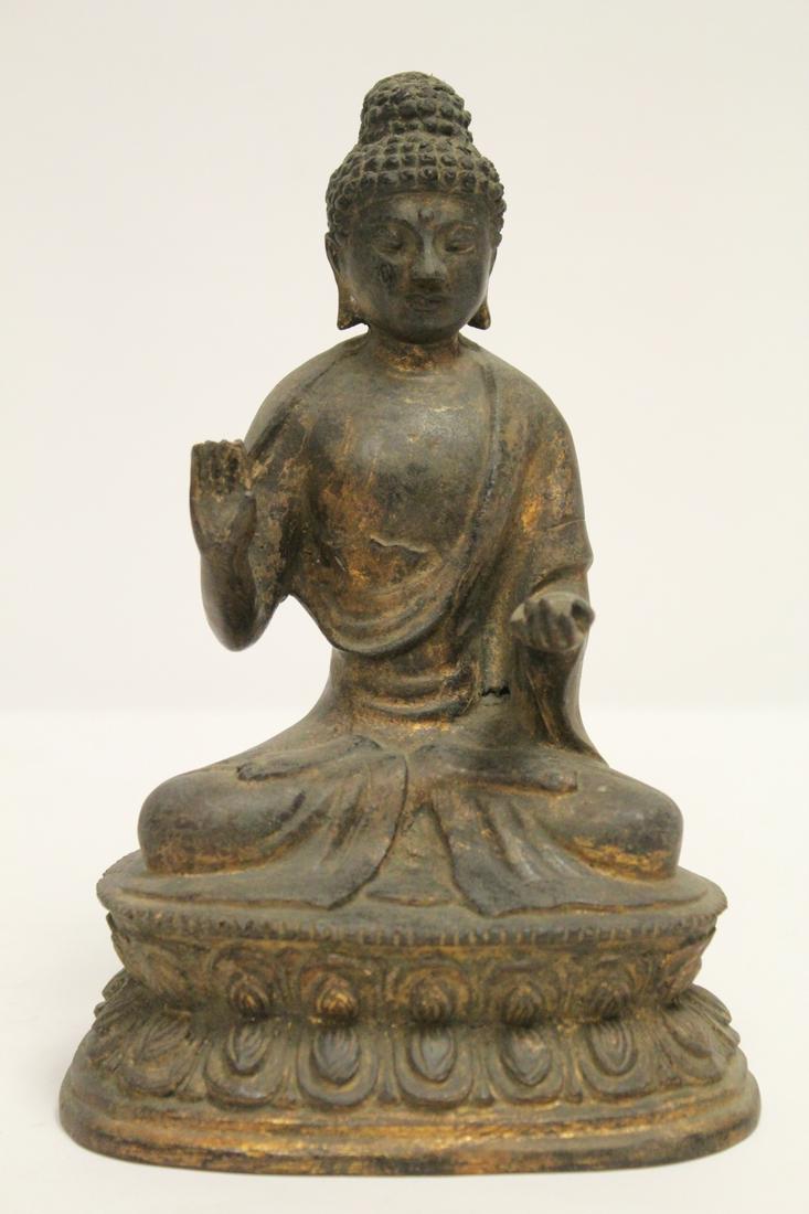 Chinese antique gilt bronze sculpture of deity, (1 of 11)