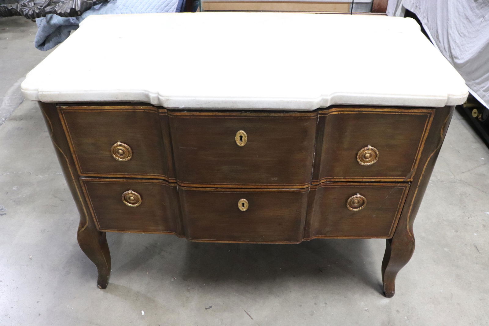 19th century French marble top commode (1 of 9)